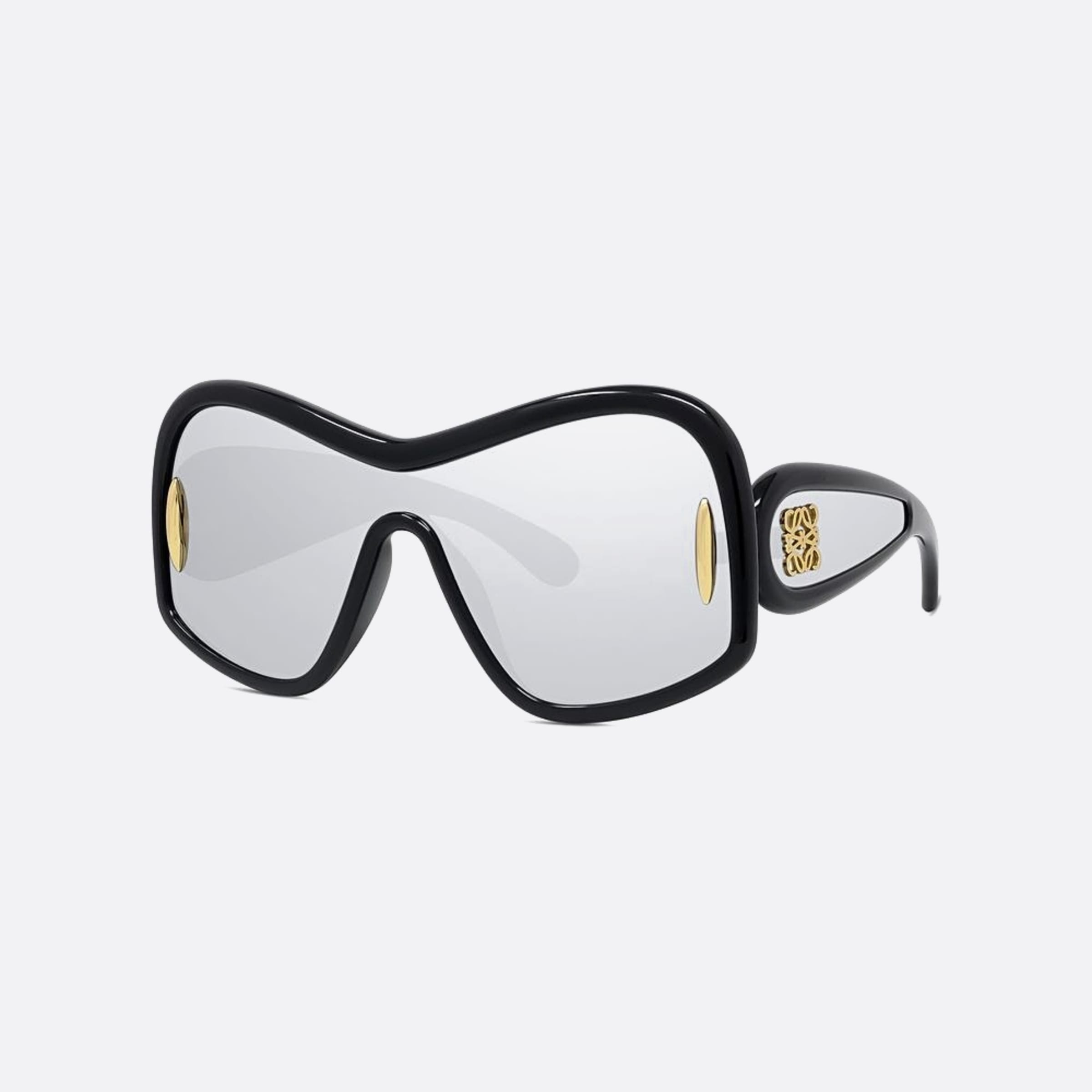 Loewe Anagram 01c Black Shield Women Sunglasses - Side View