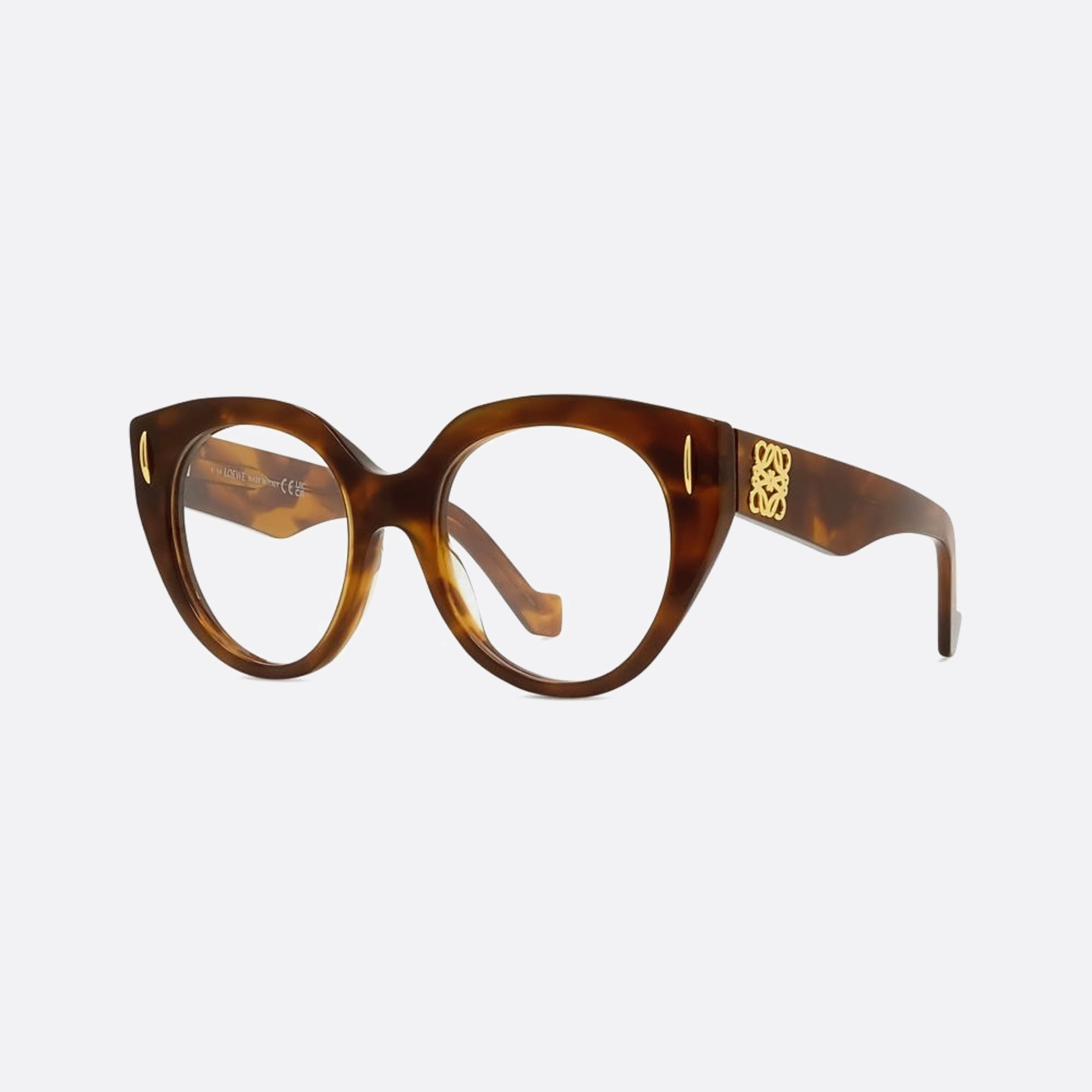 Loewe 51mm Anagram Havana Geometric Women Eyeglasses - Side View