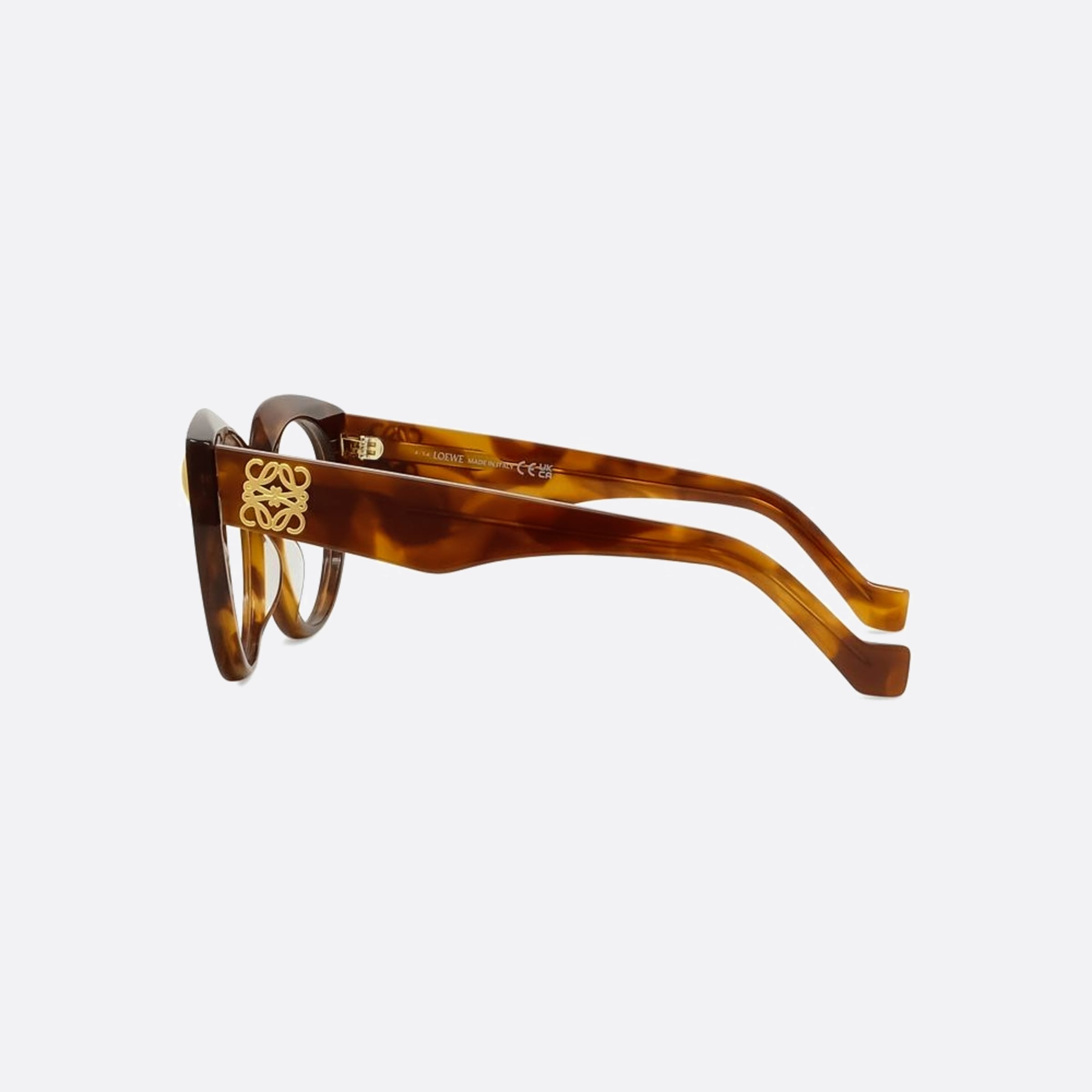 Loewe 51mm Anagram Havana Geometric Women Eyeglasses - Detail View