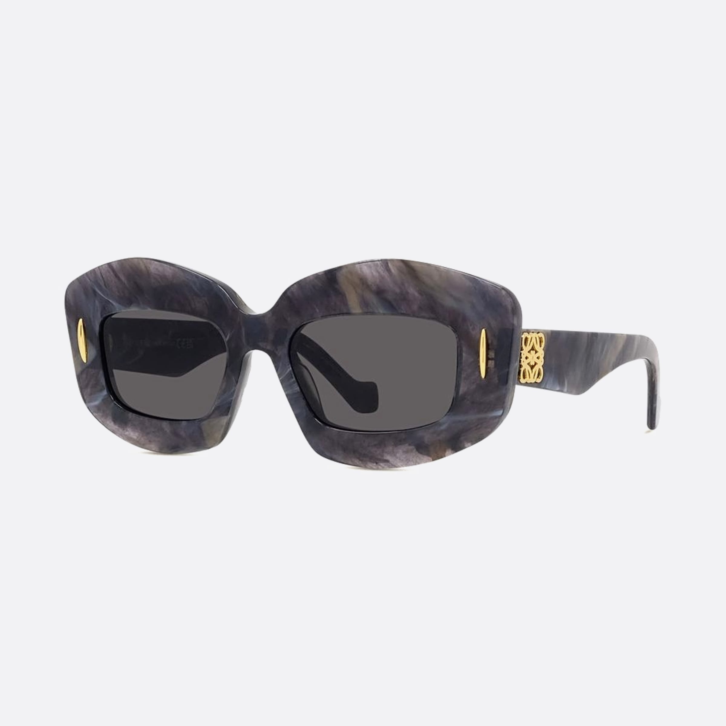 Loewe 49mm Anagram 63a Black Rectangle Women Sunglasses - Side View