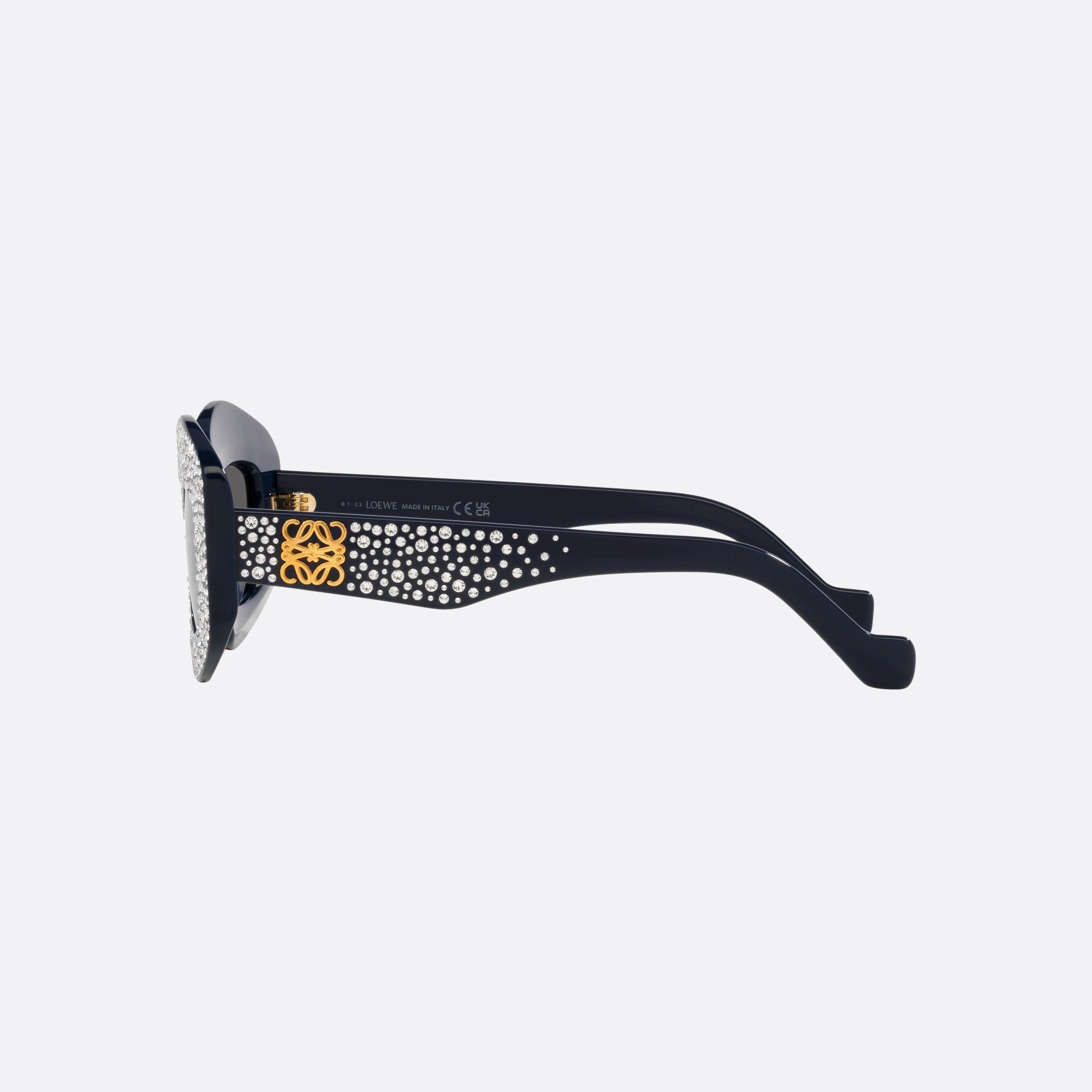 Loewe 49mm Anagram Lw4114is Blue Rectangle Women Sunglasses - Detail View