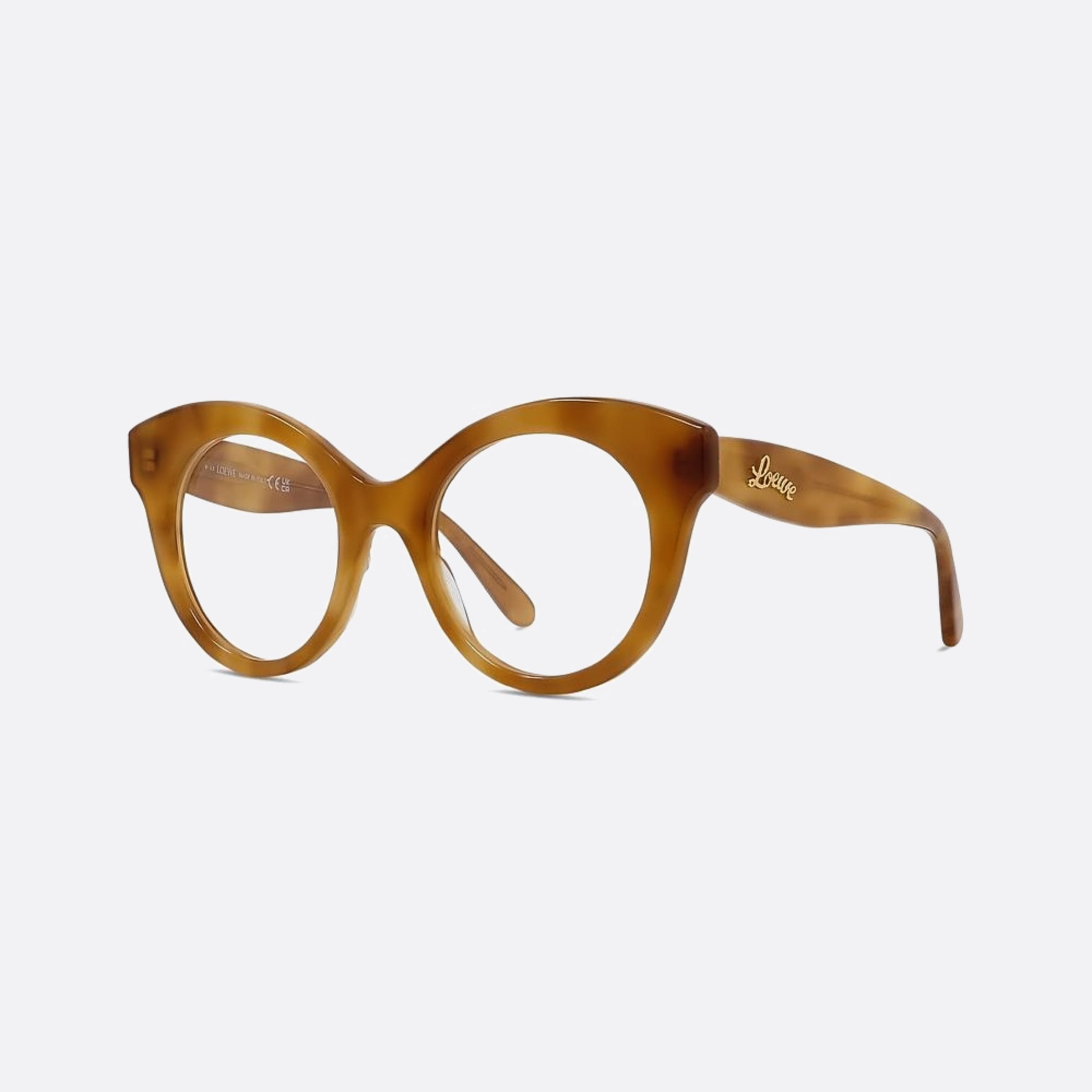 Loewe 50mm Curvy Havana Pantos Unisex Eyeglasses - Side View