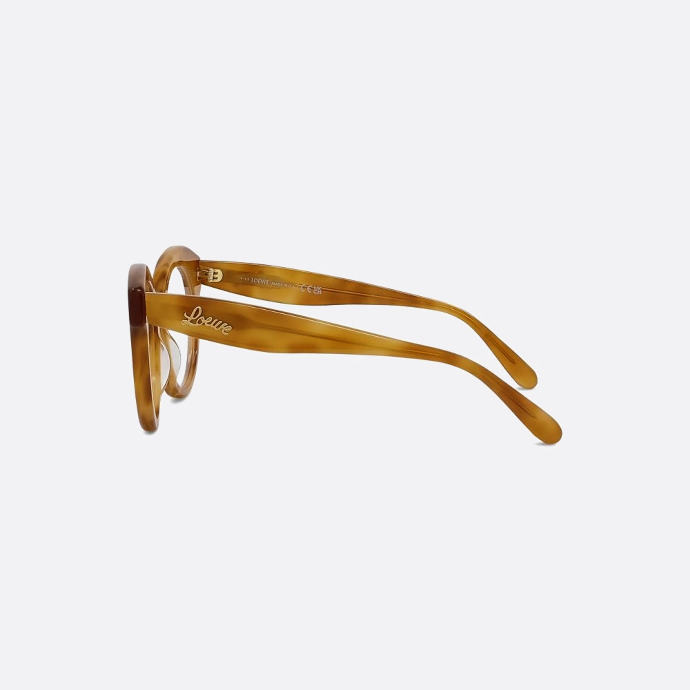Loewe 50mm Curvy Havana Pantos Unisex Eyeglasses - Detail View