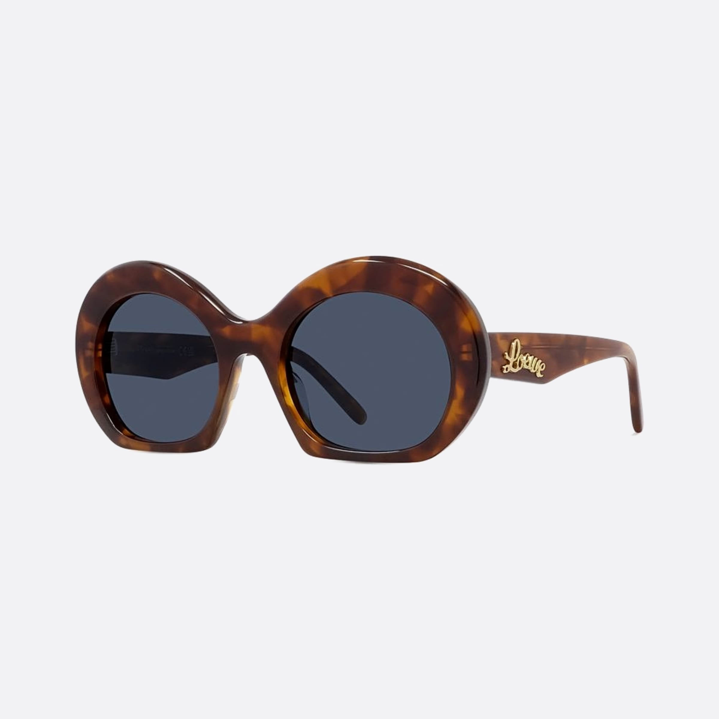 Loewe 54mm Curvy 53v Havana Round Women Sunglasses - Side View