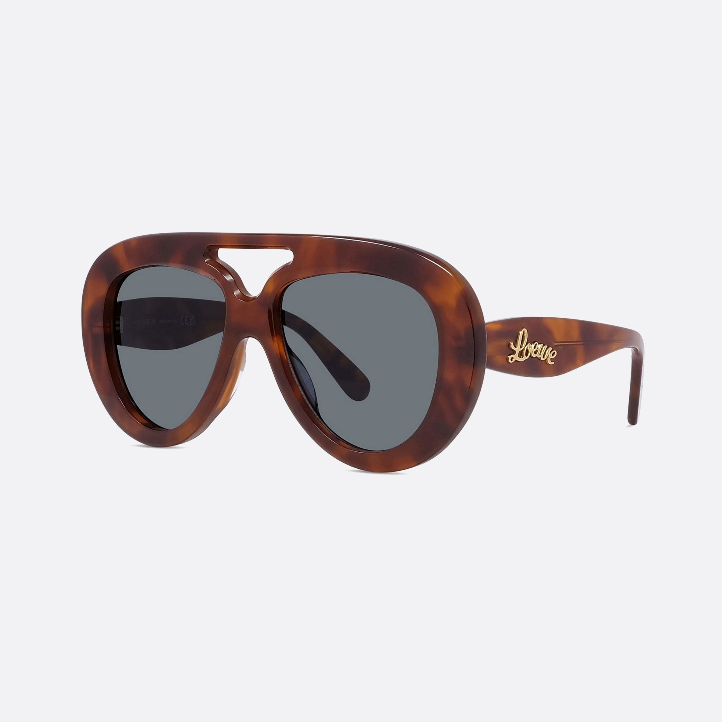 Loewe 55mm Curvy Lw40144u 53v Havana Pilot Men Sunglasses - Main View