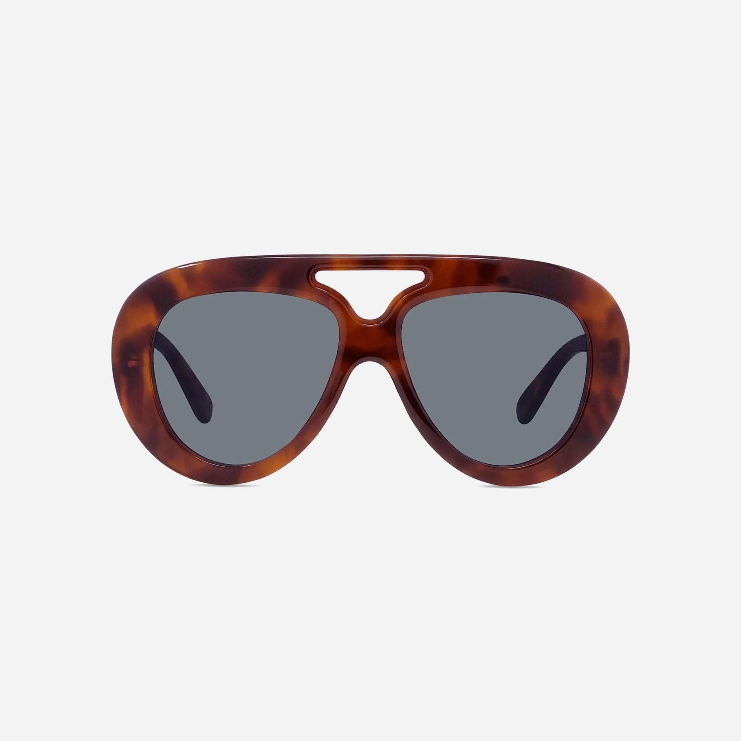 Loewe 55mm Curvy Lw40144u 53v Havana Pilot Men Sunglasses - Side View
