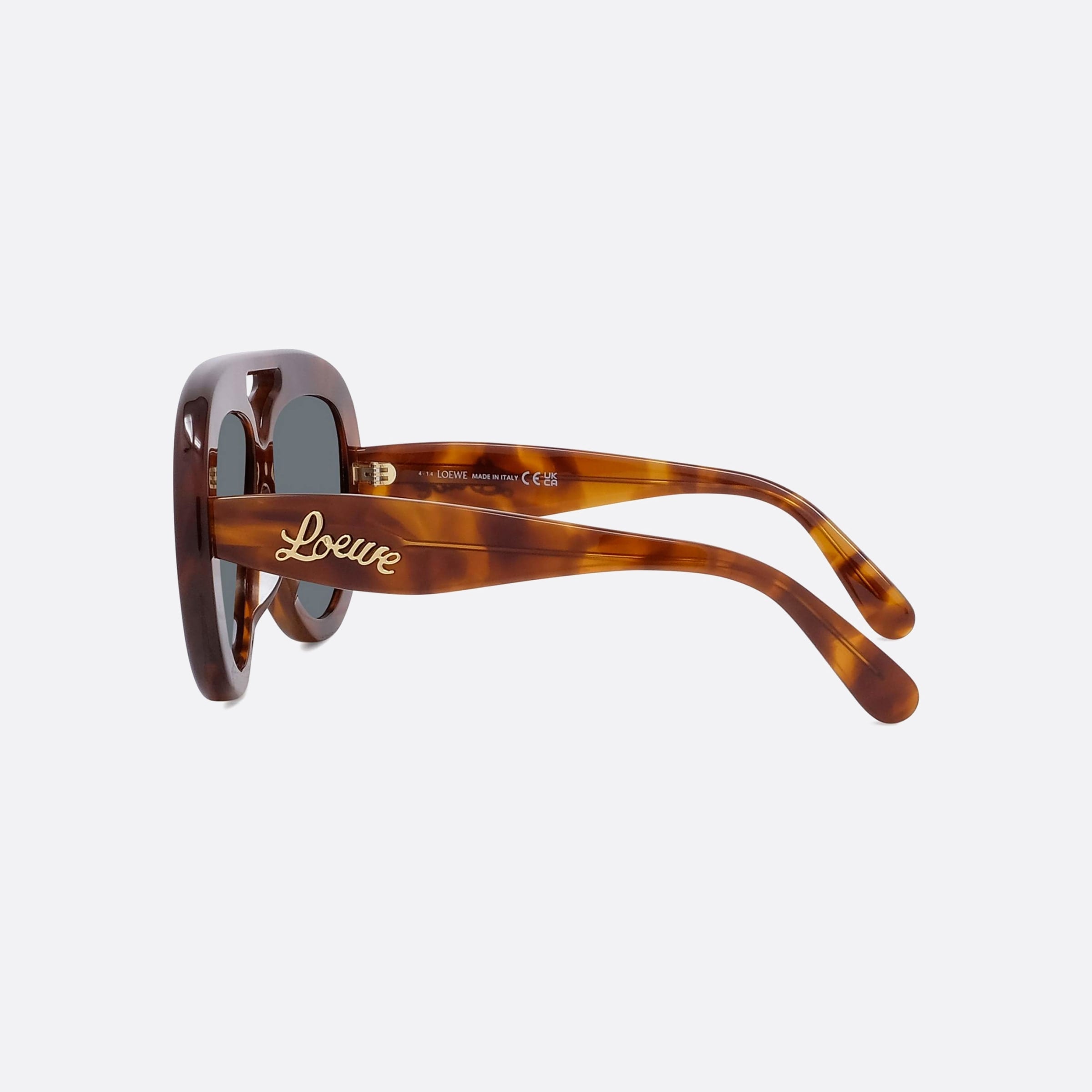 Loewe 55mm Curvy Lw40144u 53v Havana Pilot Men Sunglasses - Detail View