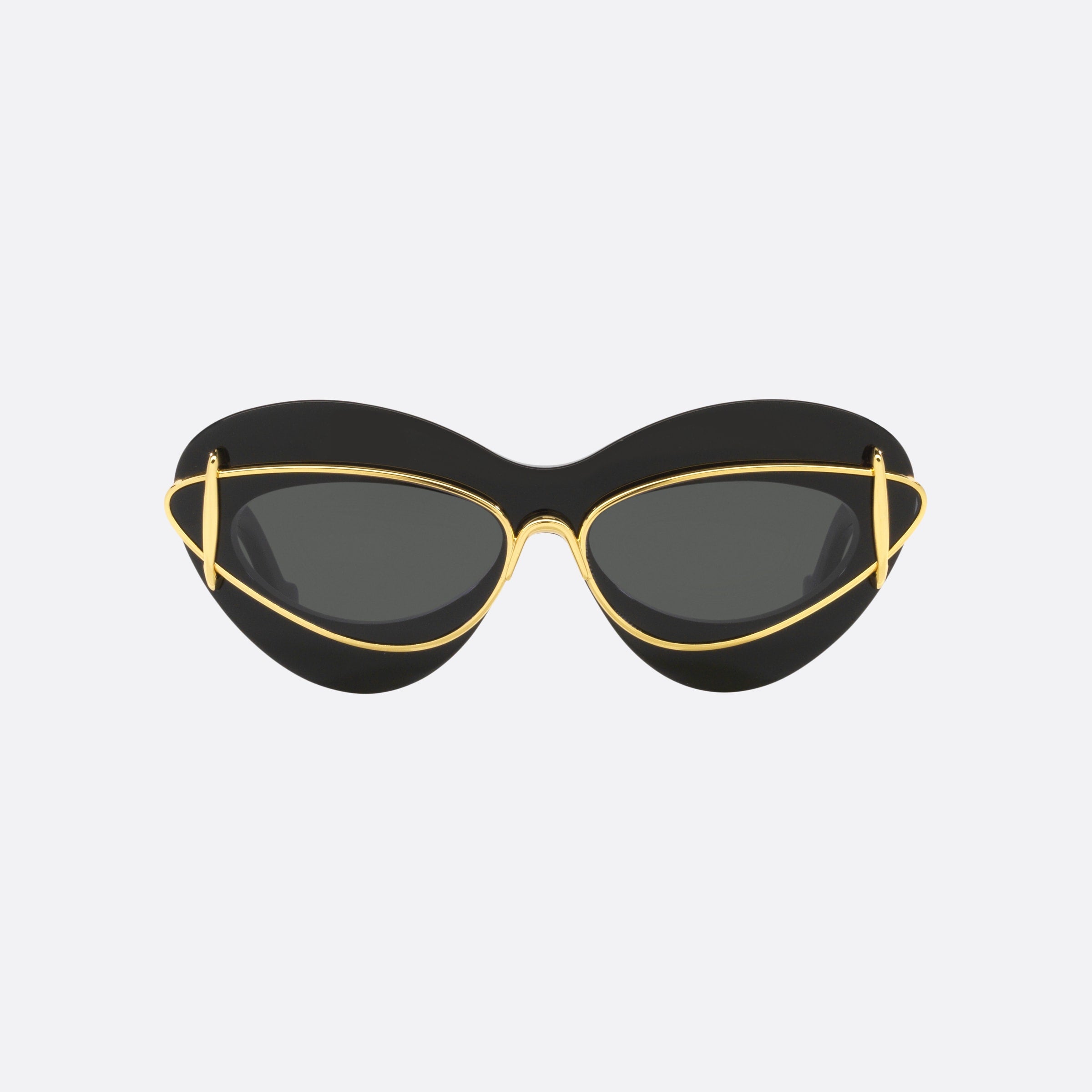 Loewe 67mm Double Frame Lw40119i 01a Black Cat Eye Women Sunglasses - Side View