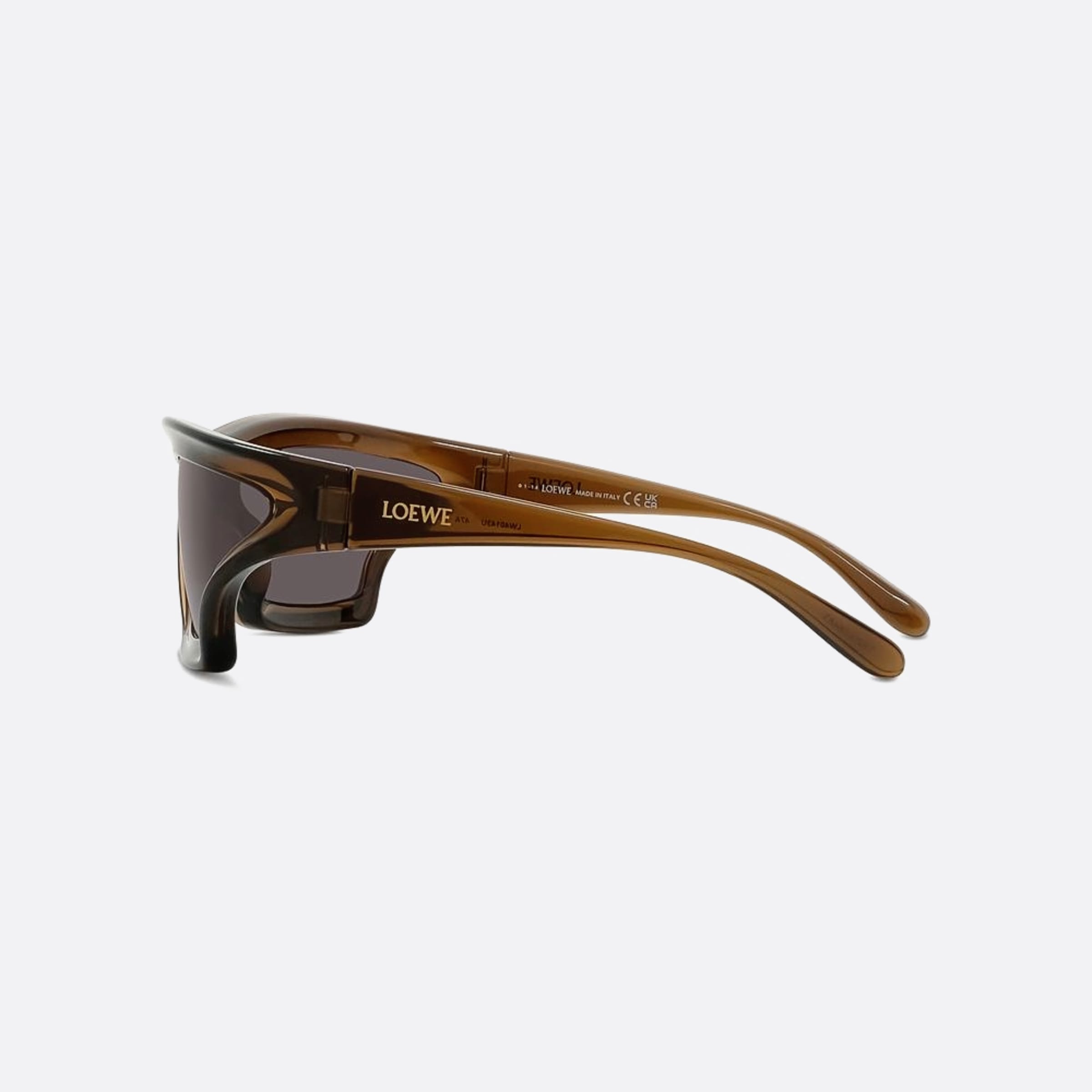 Loewe 70mm Signature 47a Brown Shield Men Sunglasses - Detail View