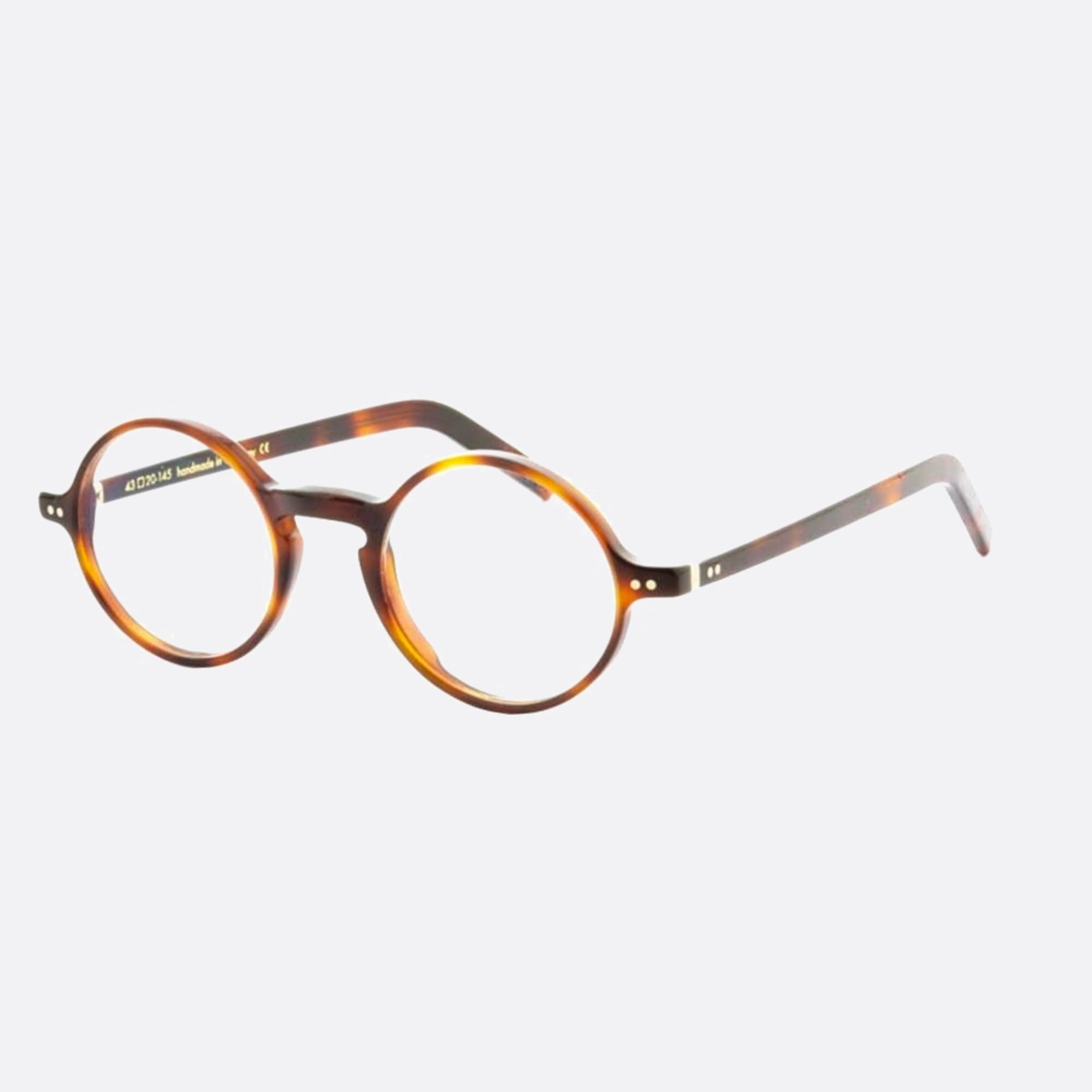 Lunor 43mm A12 15matt Havana Round Unisex Eyeglasses - Side View