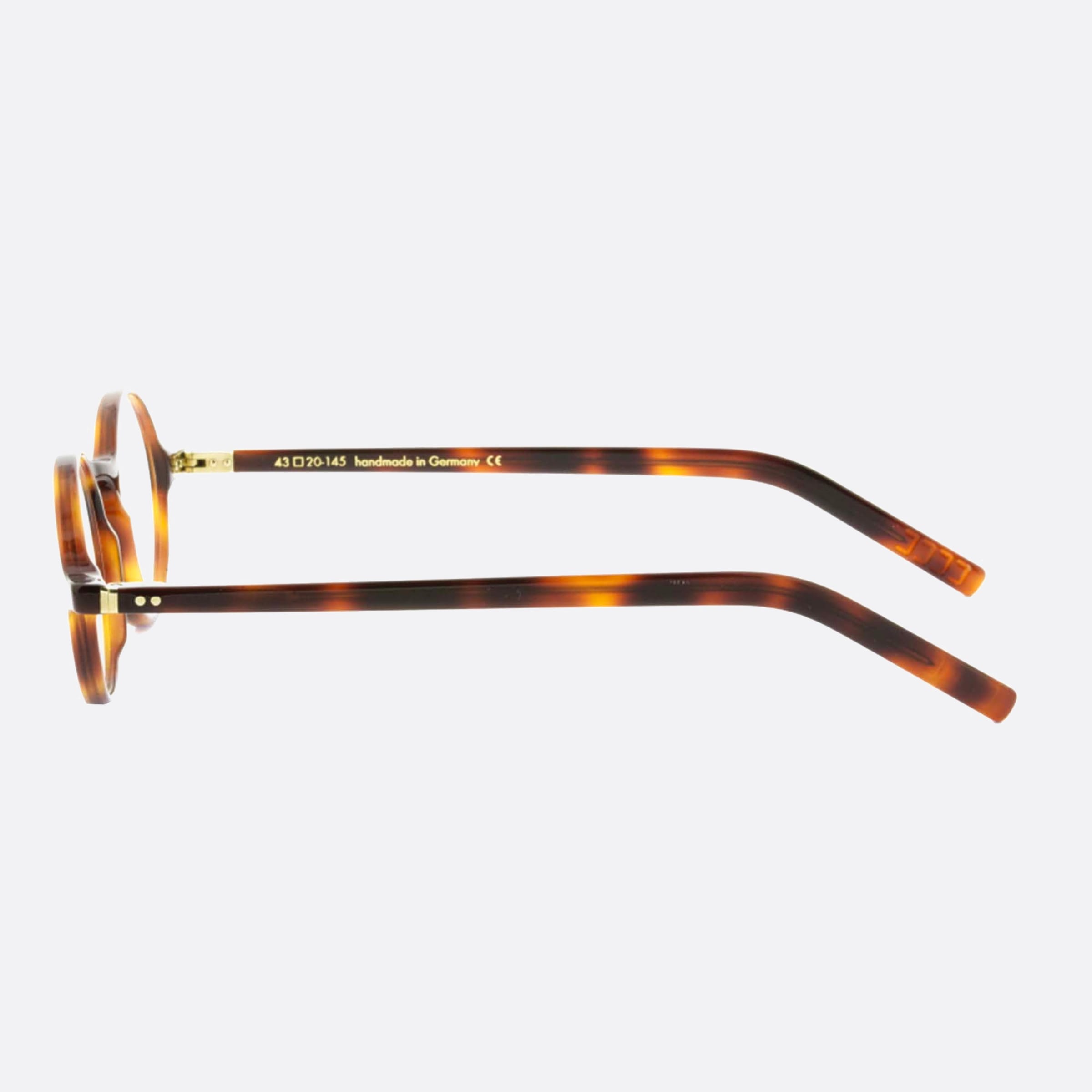 Lunor 43mm A12 15matt Havana Round Unisex Eyeglasses - Detail View