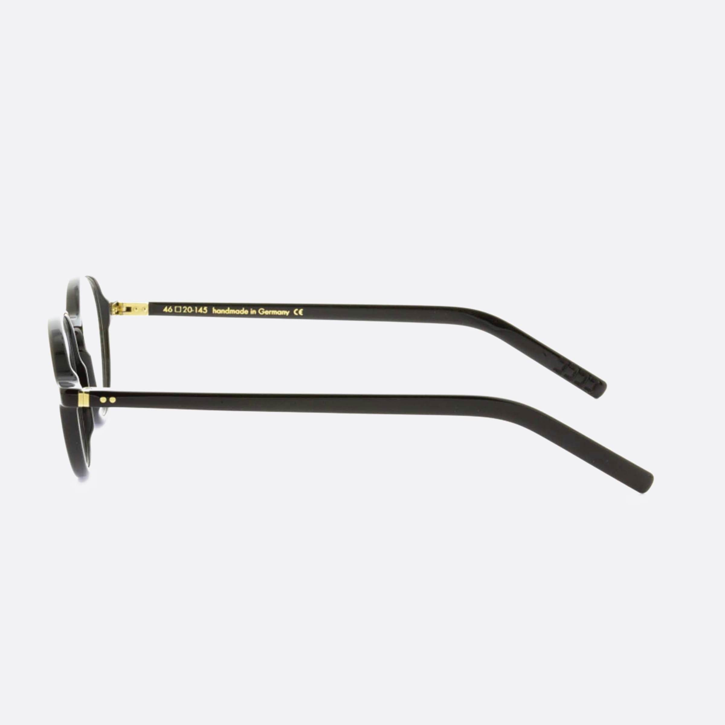 Lunor 49mm A12 Black Geometric Unisex Eyeglasses - Detail View