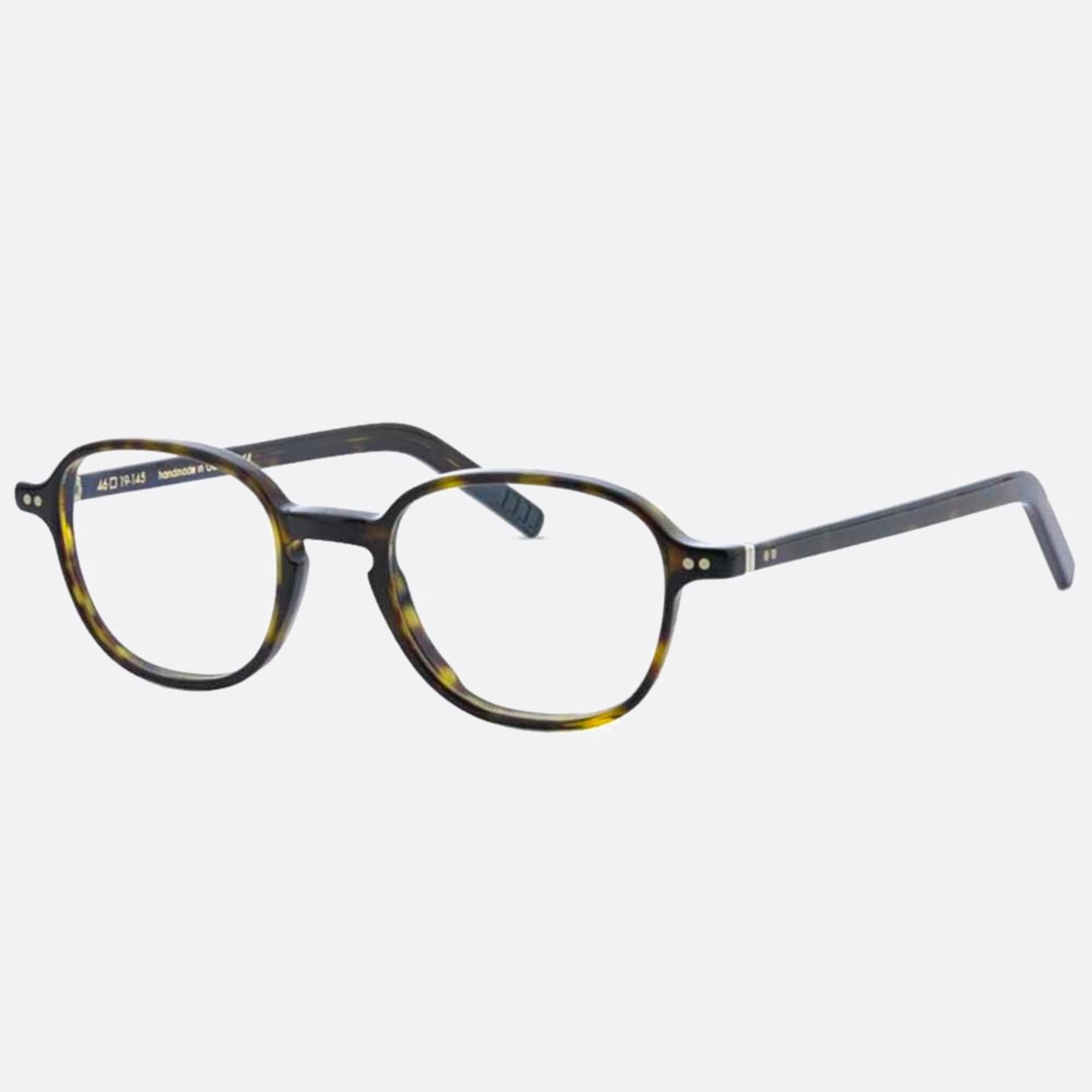 Lunor 46mm A12 Havana Geometric Unisex Eyeglasses - Side View