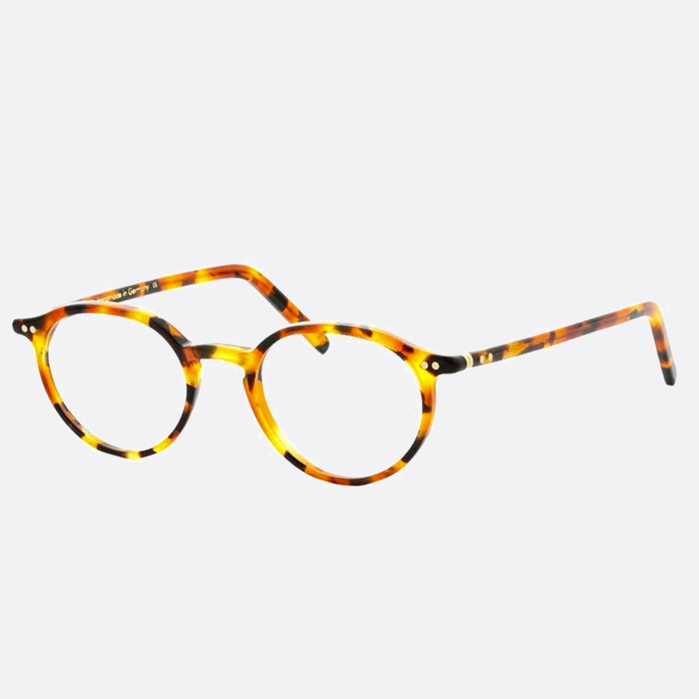 Lunor 46mm Havana Round Unisex Eyeglasses - Side View