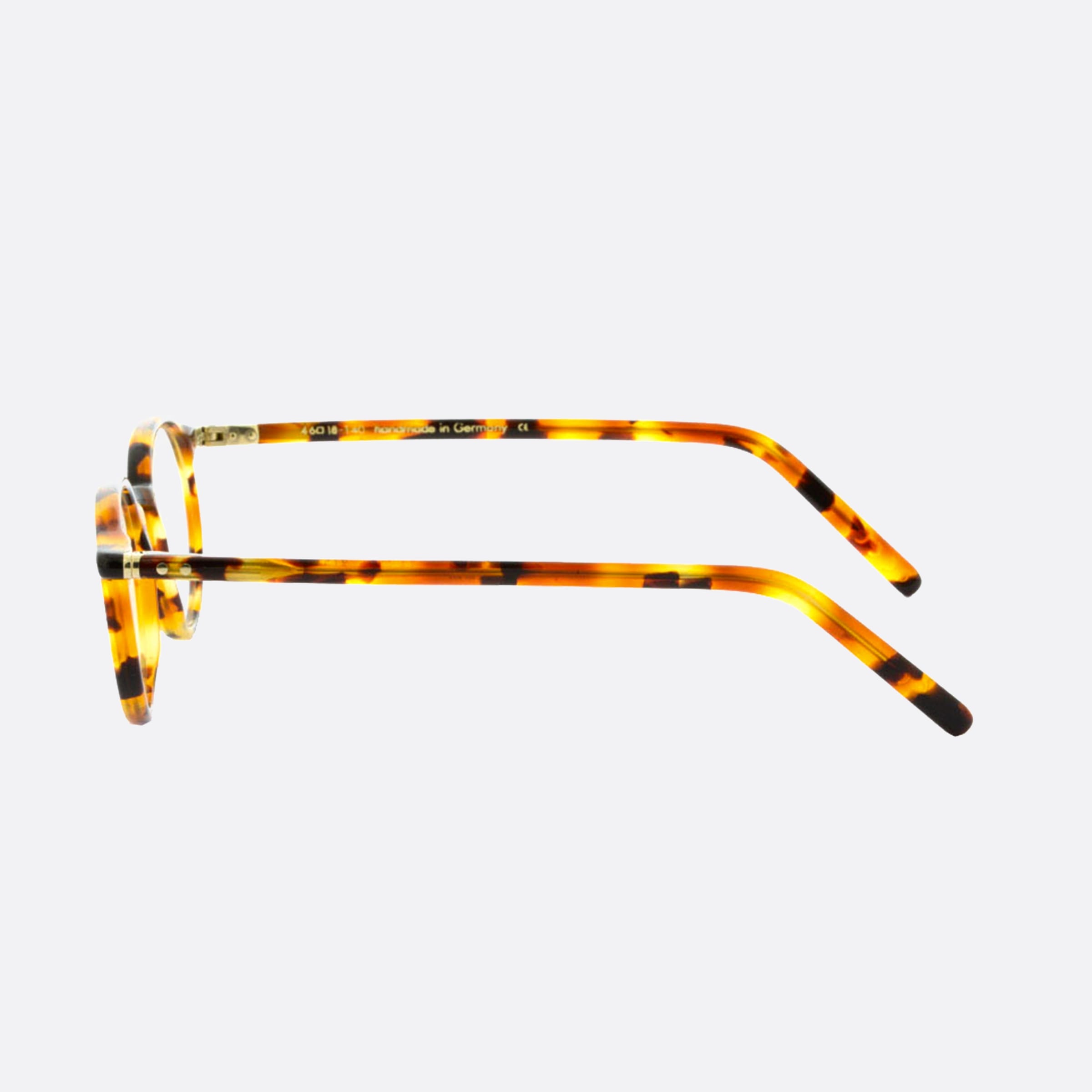 Lunor 46mm Havana Round Unisex Eyeglasses - Detail View