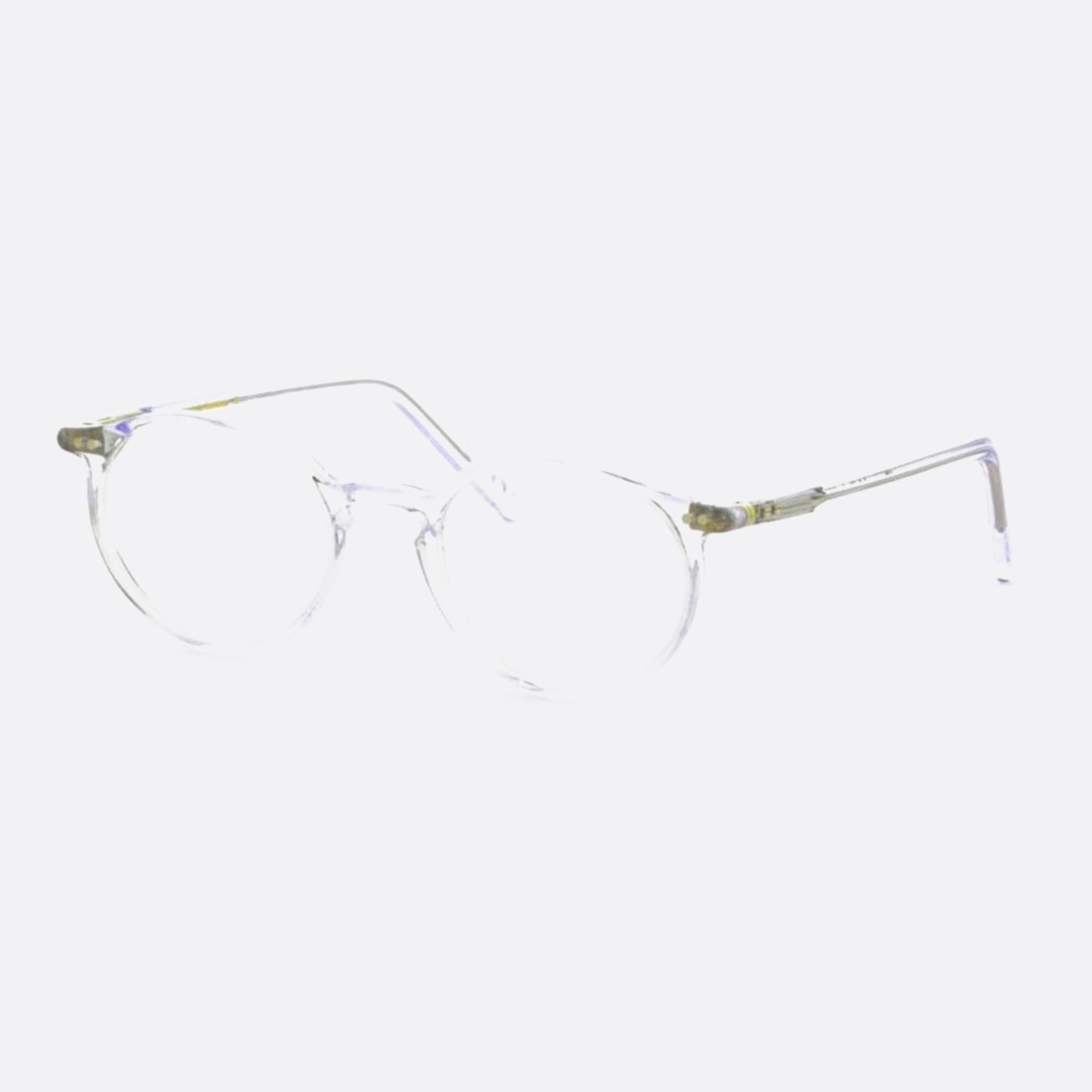 Lunor 48mm Transparent Round Unisex Eyeglasses - Side View