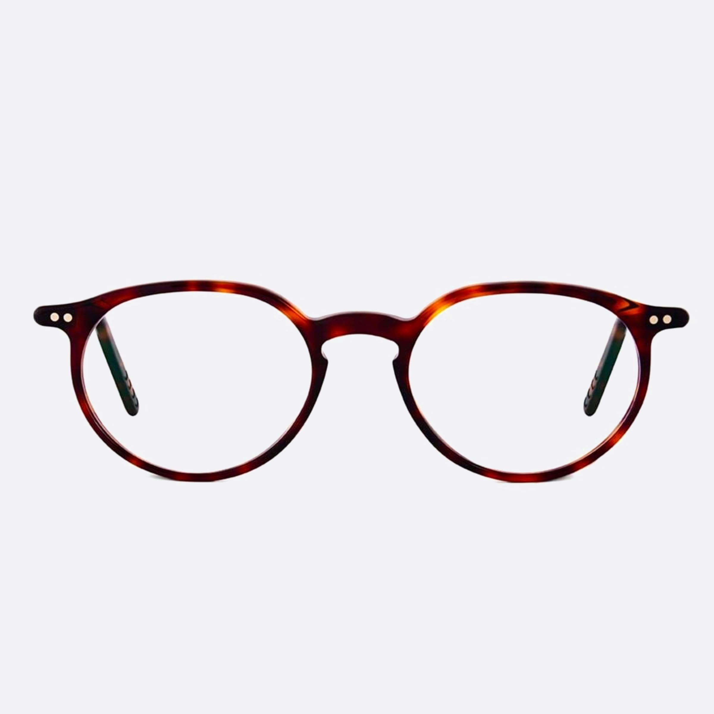Lunor 49mm Havana Round Unisex Eyeglasses - Main View