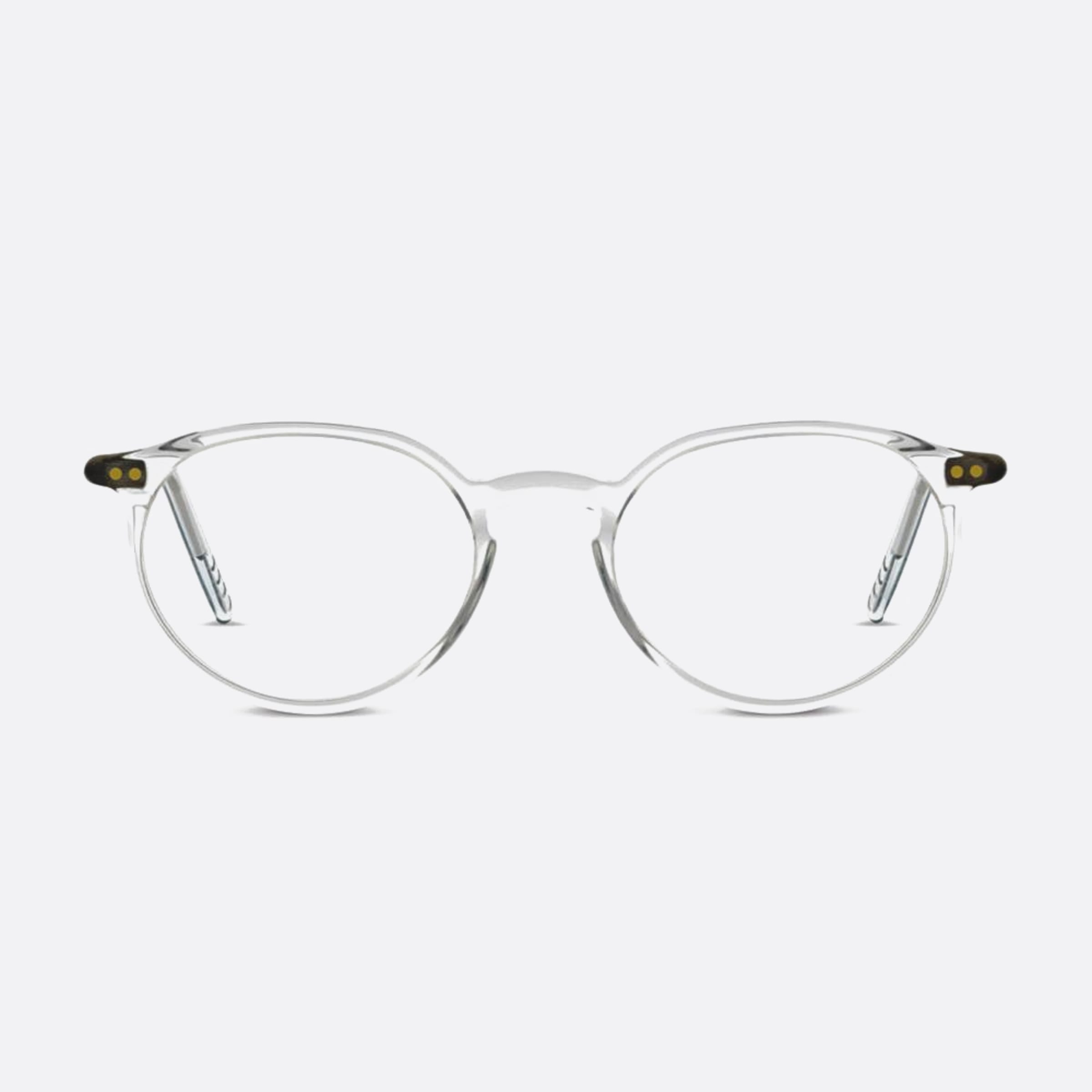Lunor 49mm Grey Round Unisex Eyeglasses - Main View