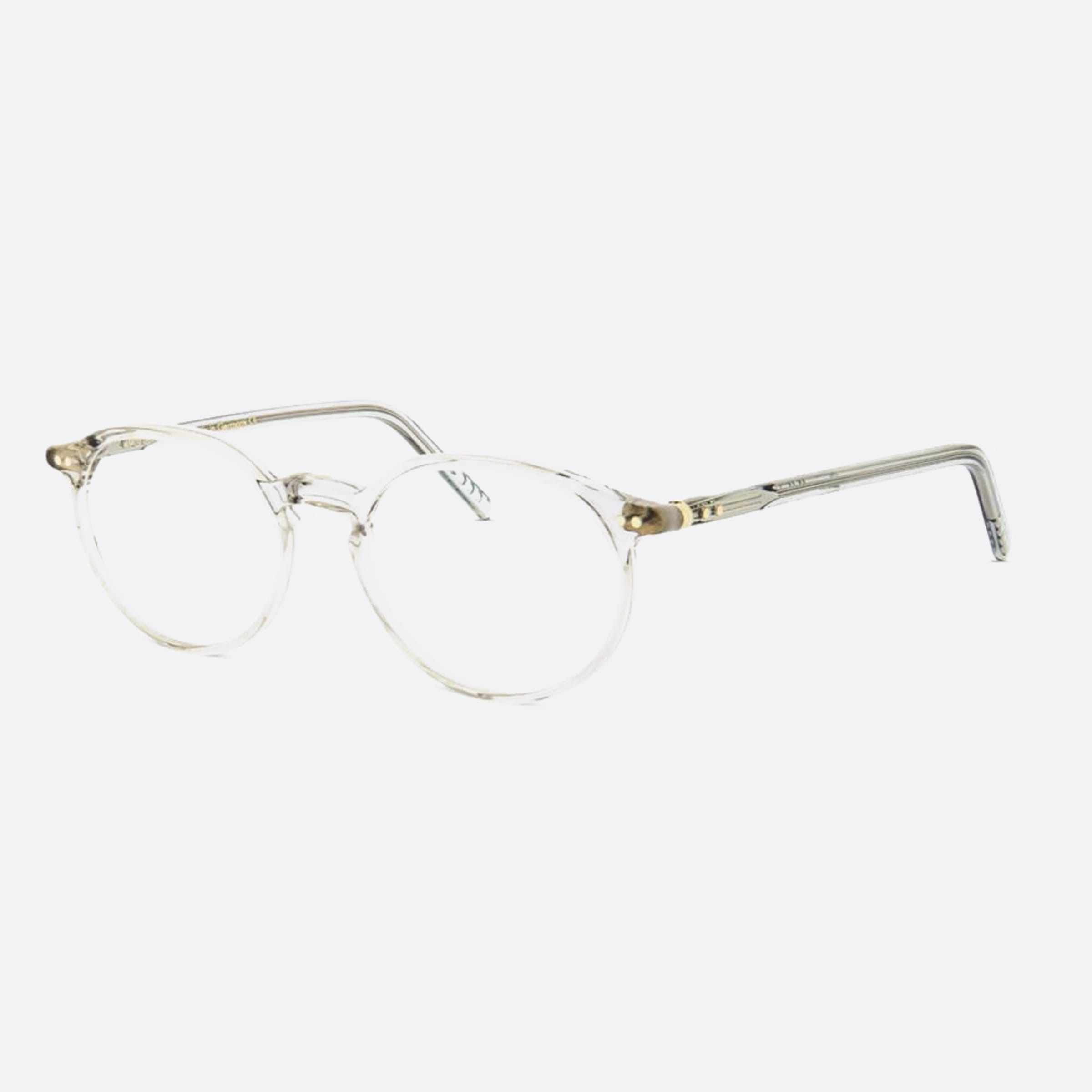 Lunor 49mm Grey Round Unisex Eyeglasses - Side View