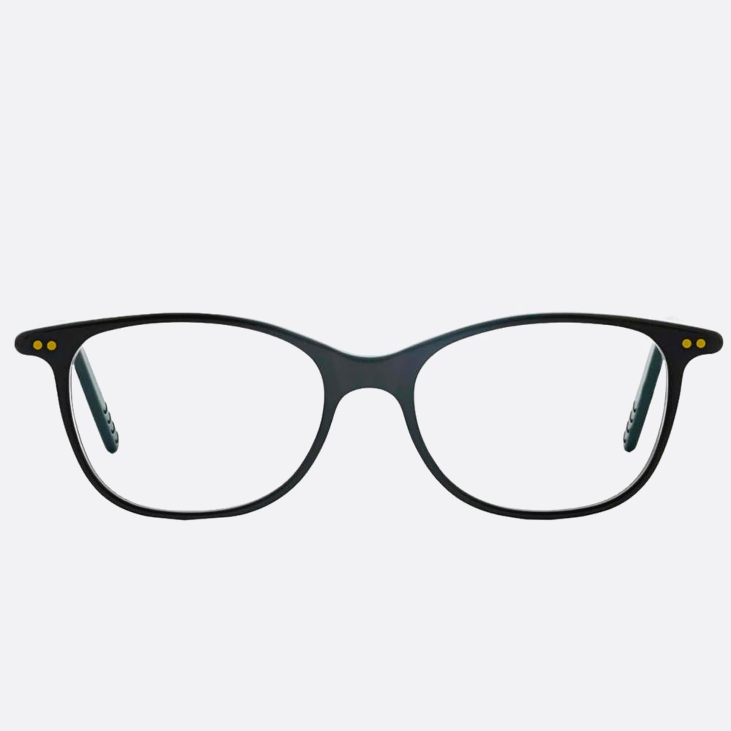 Lunor 50mm Black Geometric Unisex Eyeglasses - Main View
