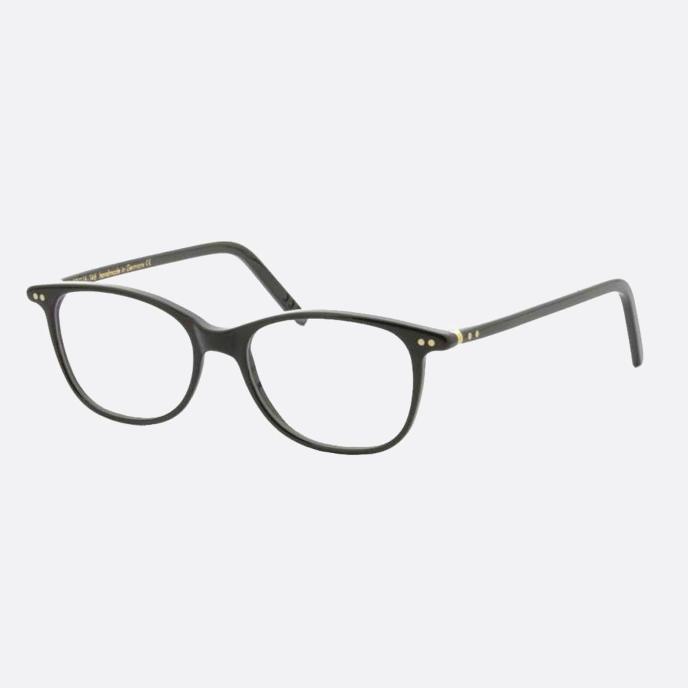 Lunor 50mm Black Geometric Unisex Eyeglasses - Side View