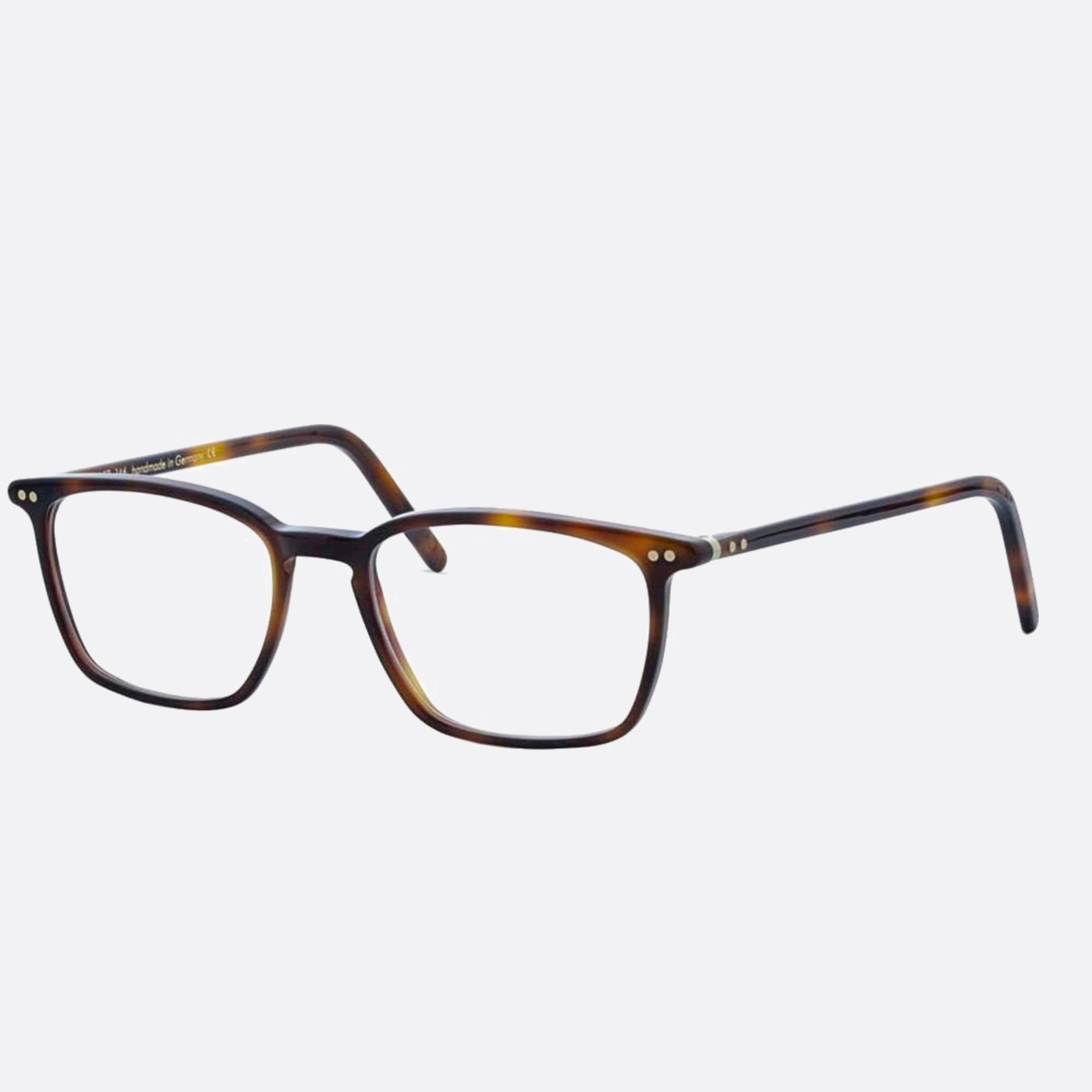 Lunor 52mm Havana Geometric Unisex Eyeglasses - Side View