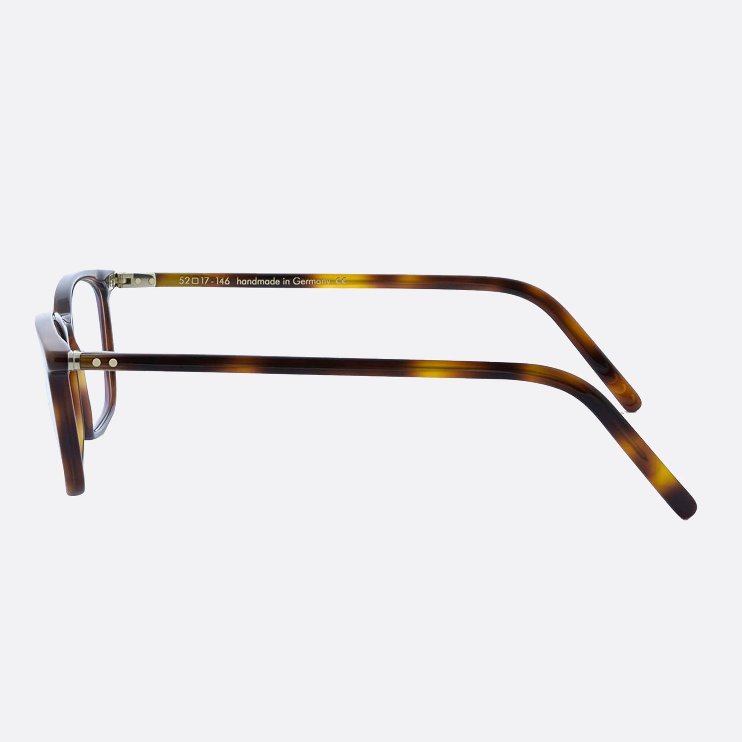 Lunor 52mm Havana Geometric Unisex Eyeglasses - Detail View