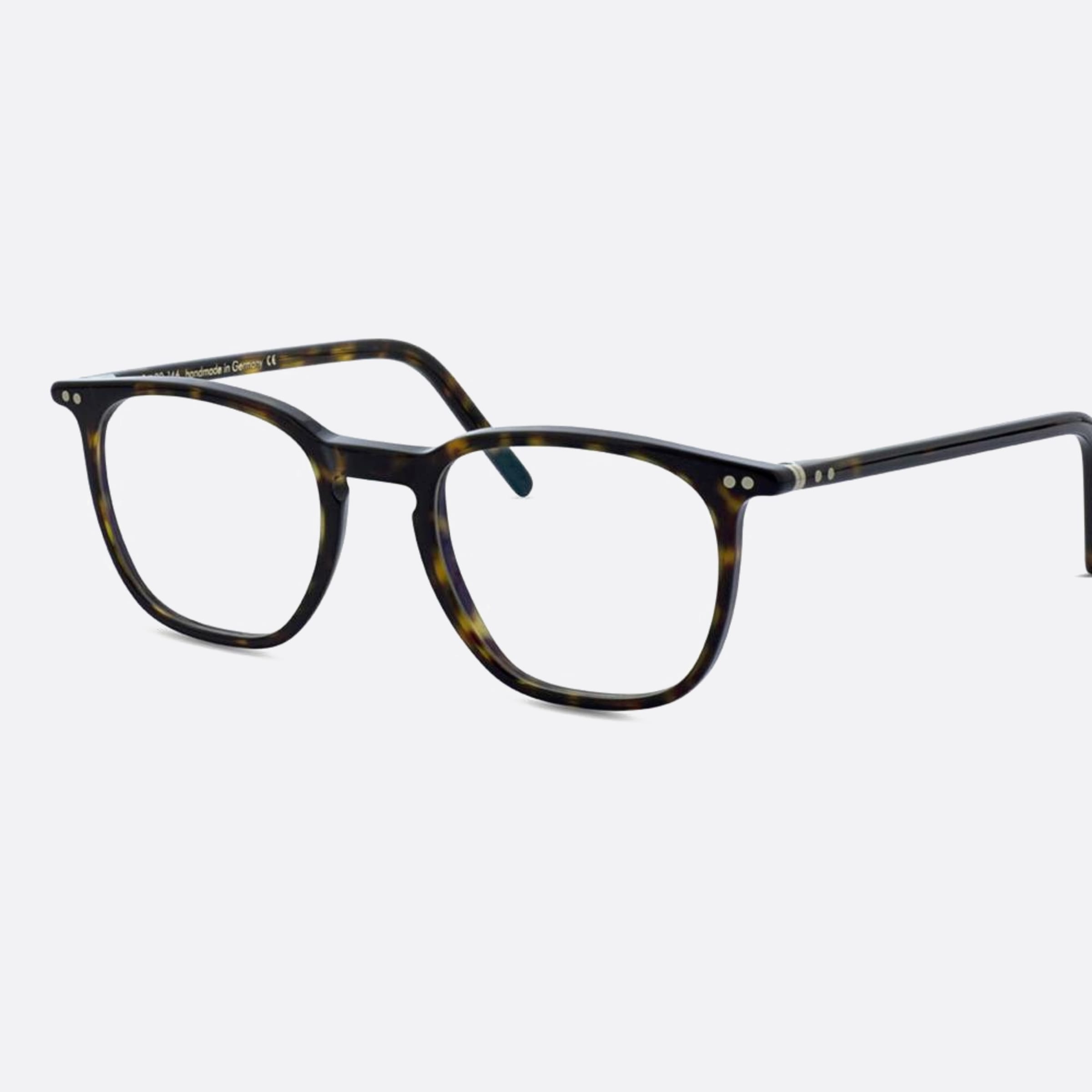 Lunor 49mm Havana Squared Unisex Eyeglasses - Side View