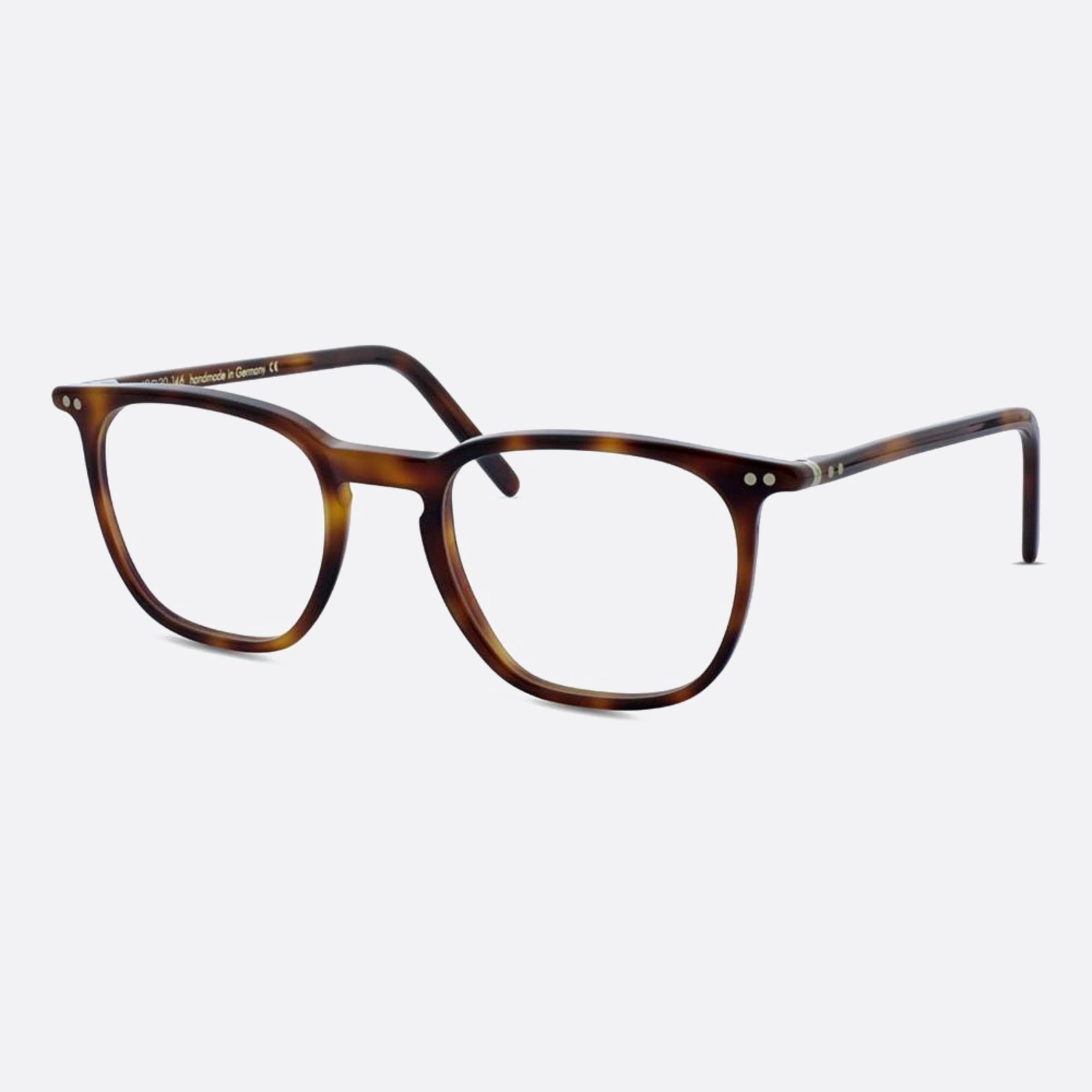 Lunor 49mm Havana Squared Unisex Eyeglasses - Side View