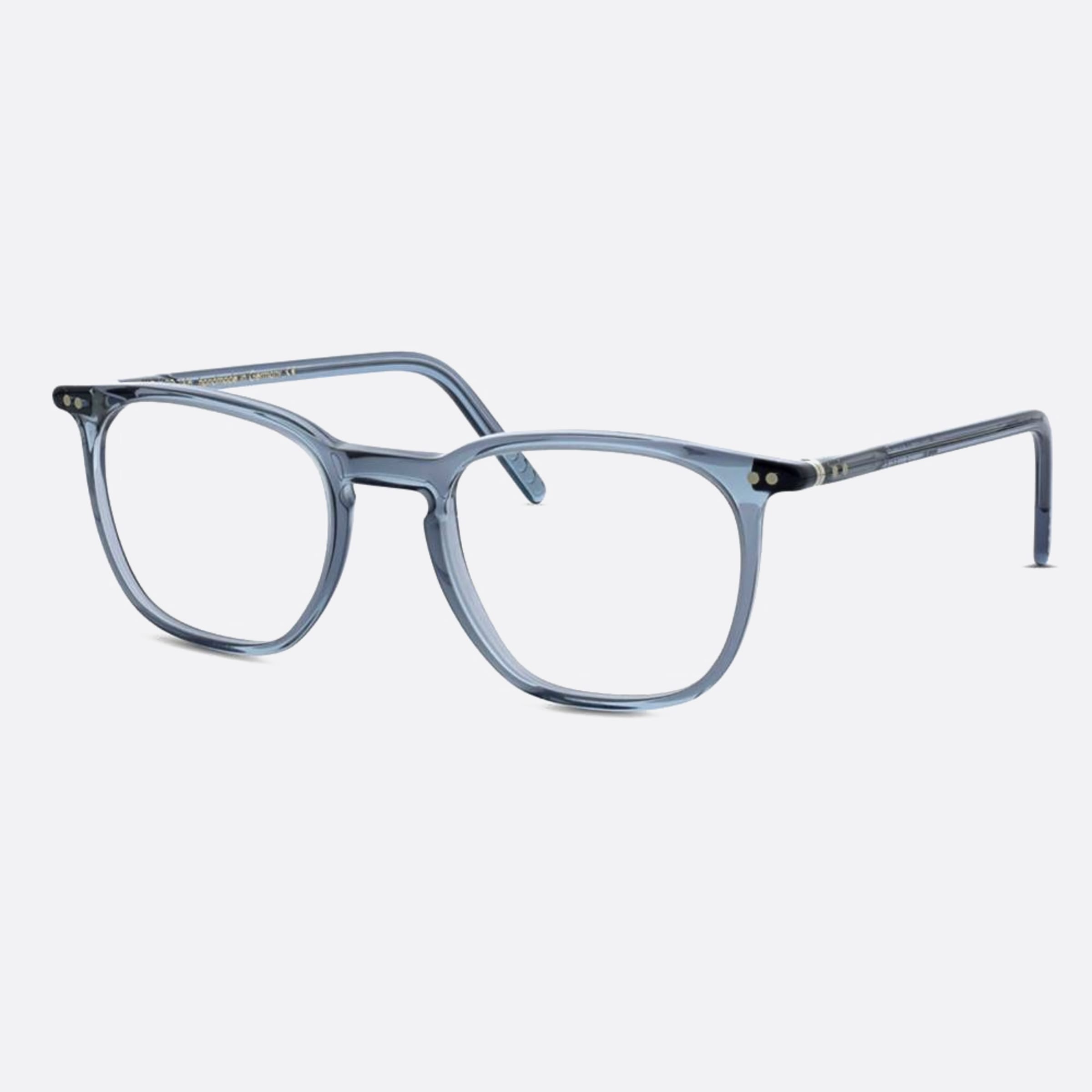Lunor 49mm Grey Squared Unisex Eyeglasses - Side View