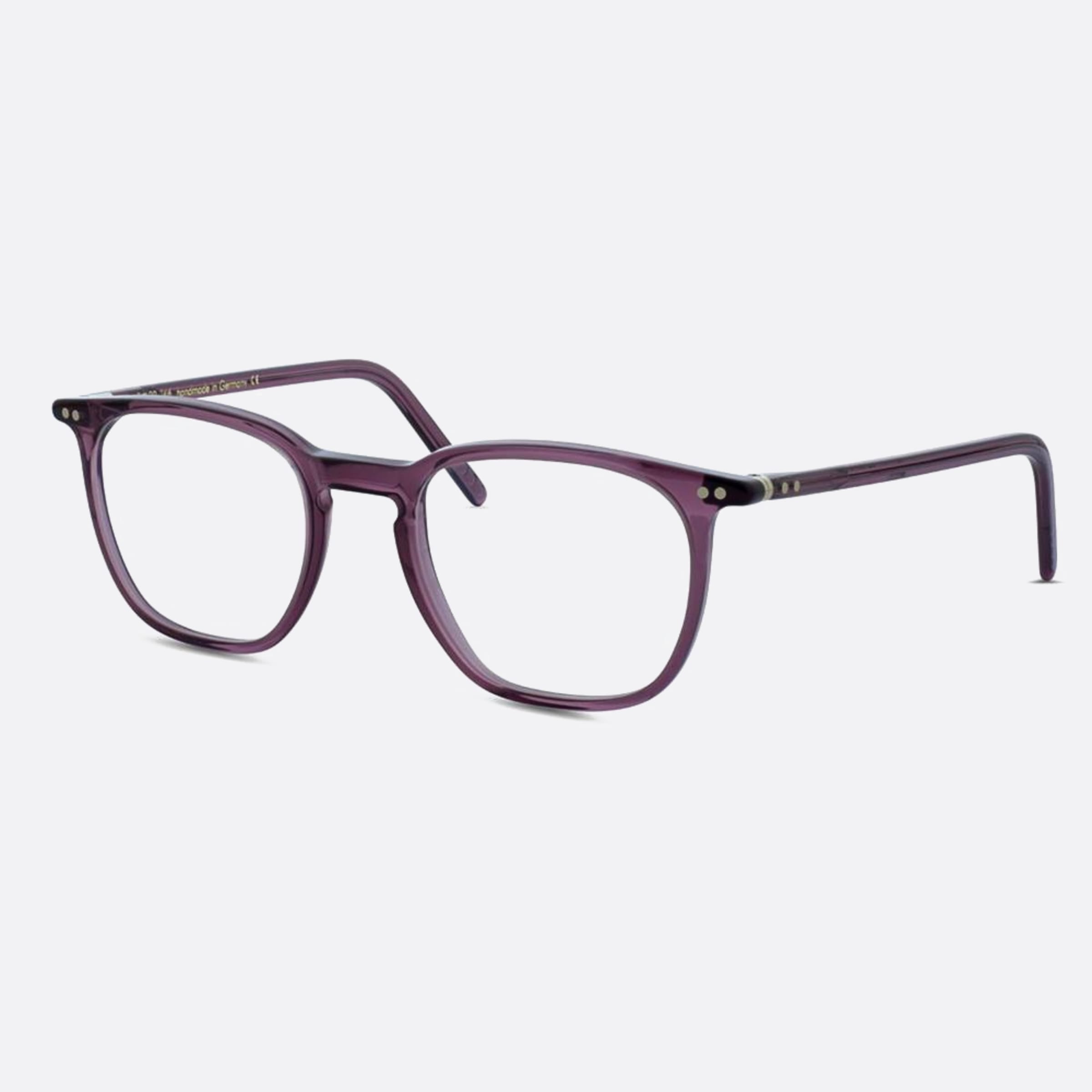 Lunor 49mm Violet Squared Unisex Eyeglasses - Side View