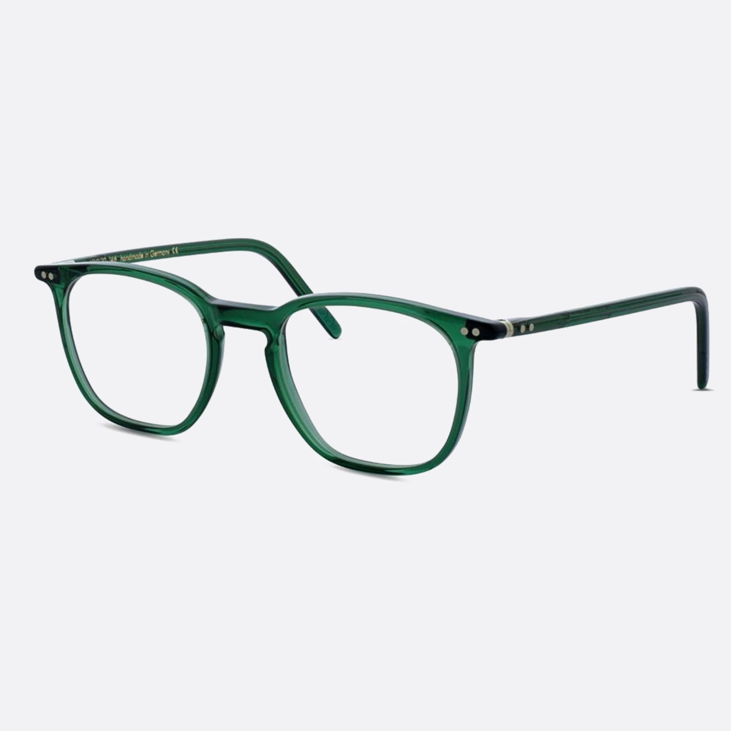 Lunor 49mm Green Squared Unisex Eyeglasses - Side View