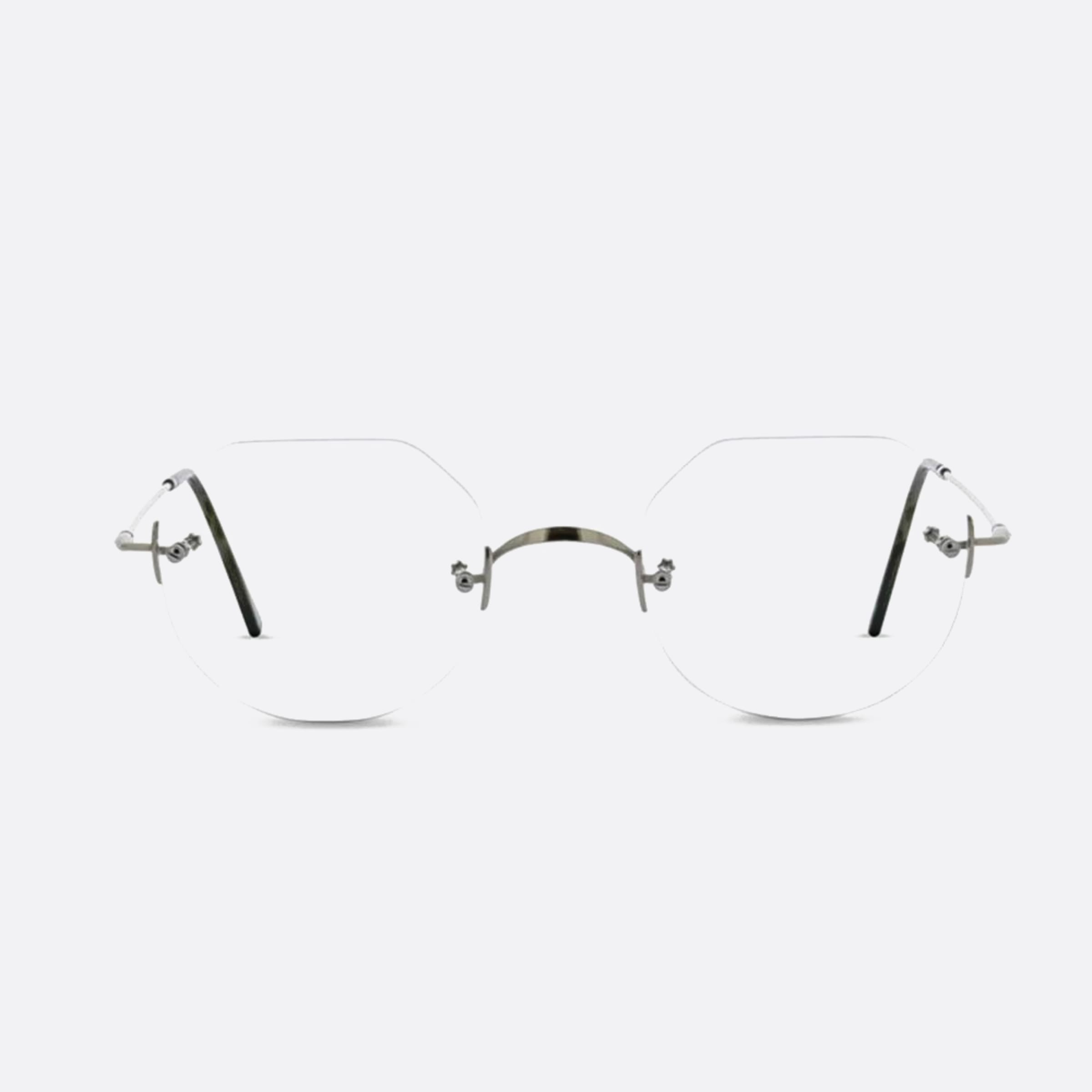 Lunor 44mm Classic Crown Grey Geometric Unisex Eyeglasses - Main View