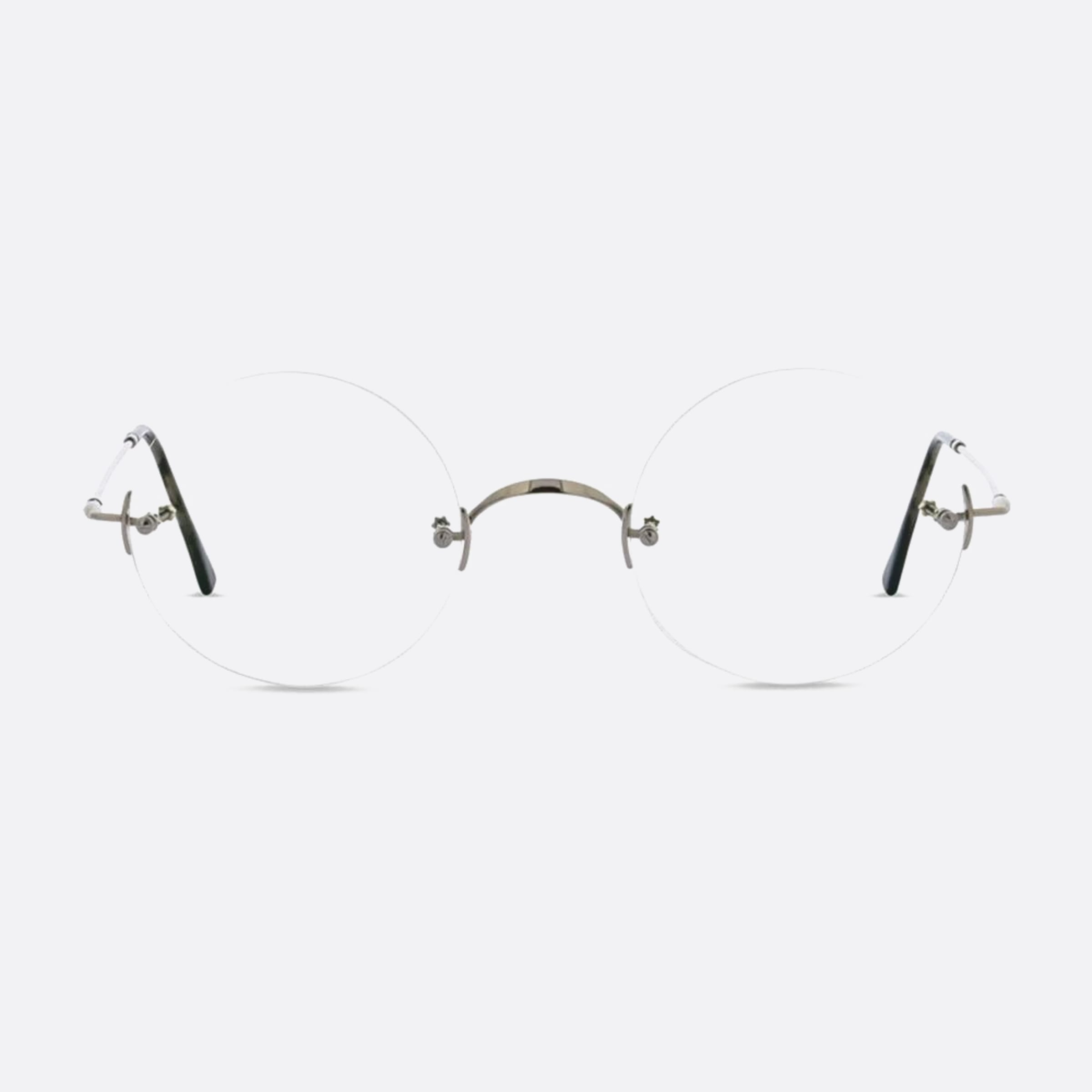 Lunor 44mm Classic Round Silver Round Unisex Eyeglasses - Main View