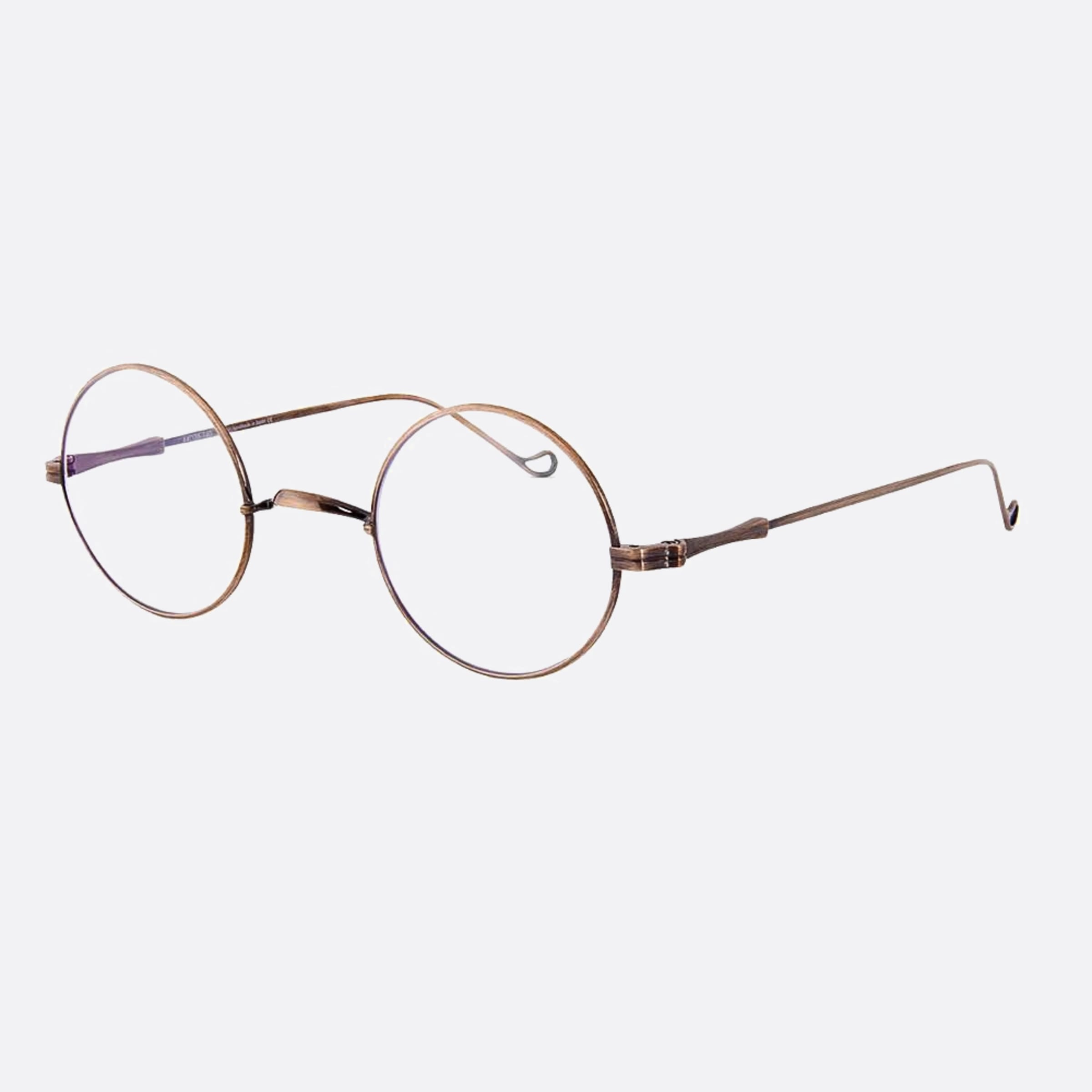 Lunor 44mm Unisex Gold Round Eyeglasses - Side View