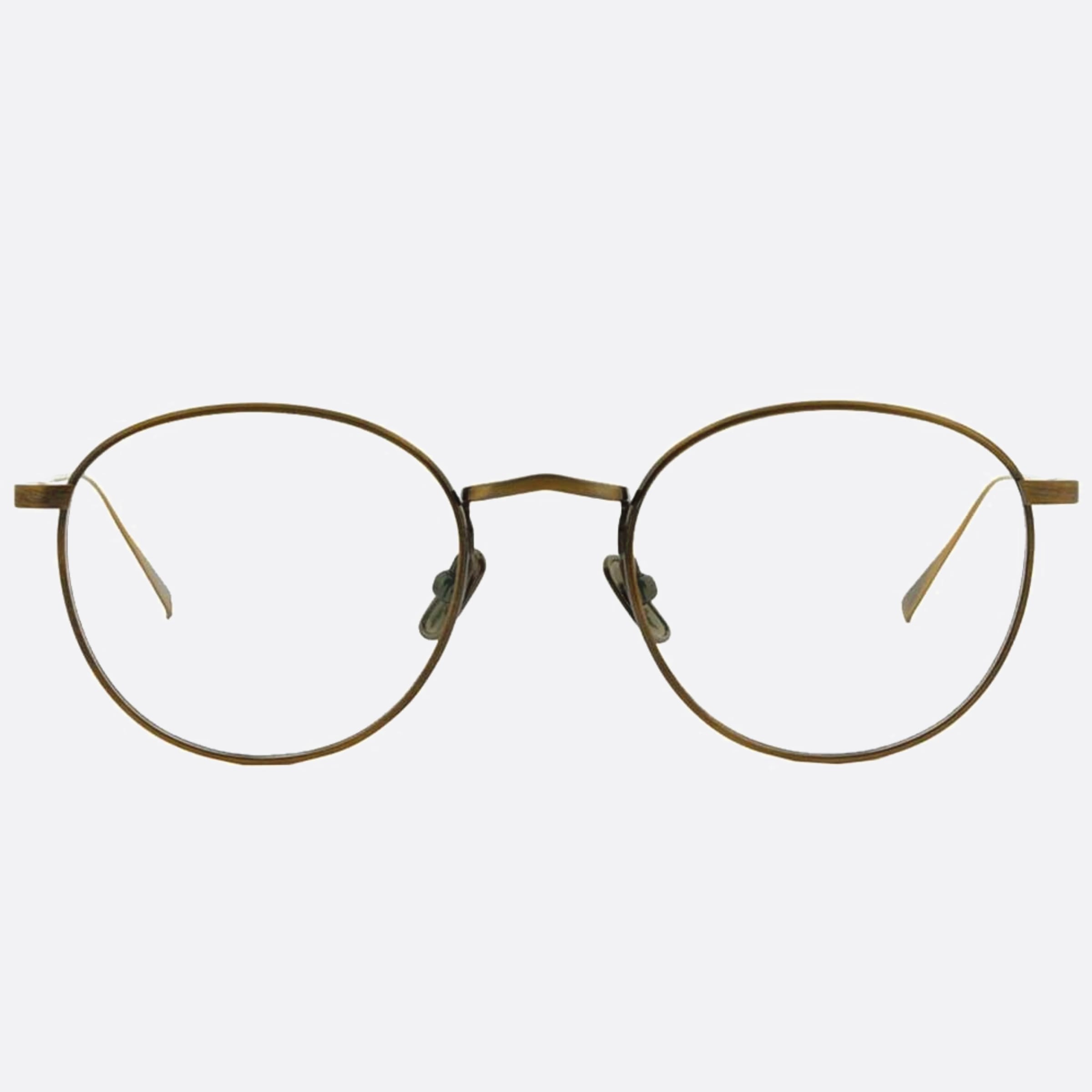 Lunor 48mm Gold Round Unisex Eyeglasses - Main View
