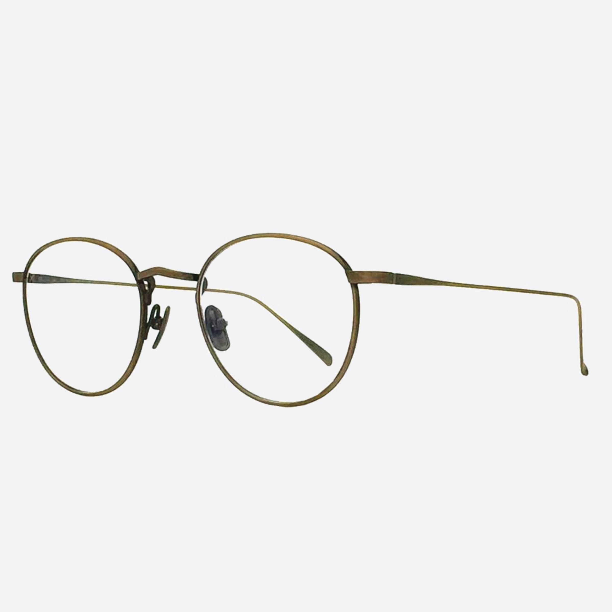 Lunor 48mm Gold Round Unisex Eyeglasses - Side View