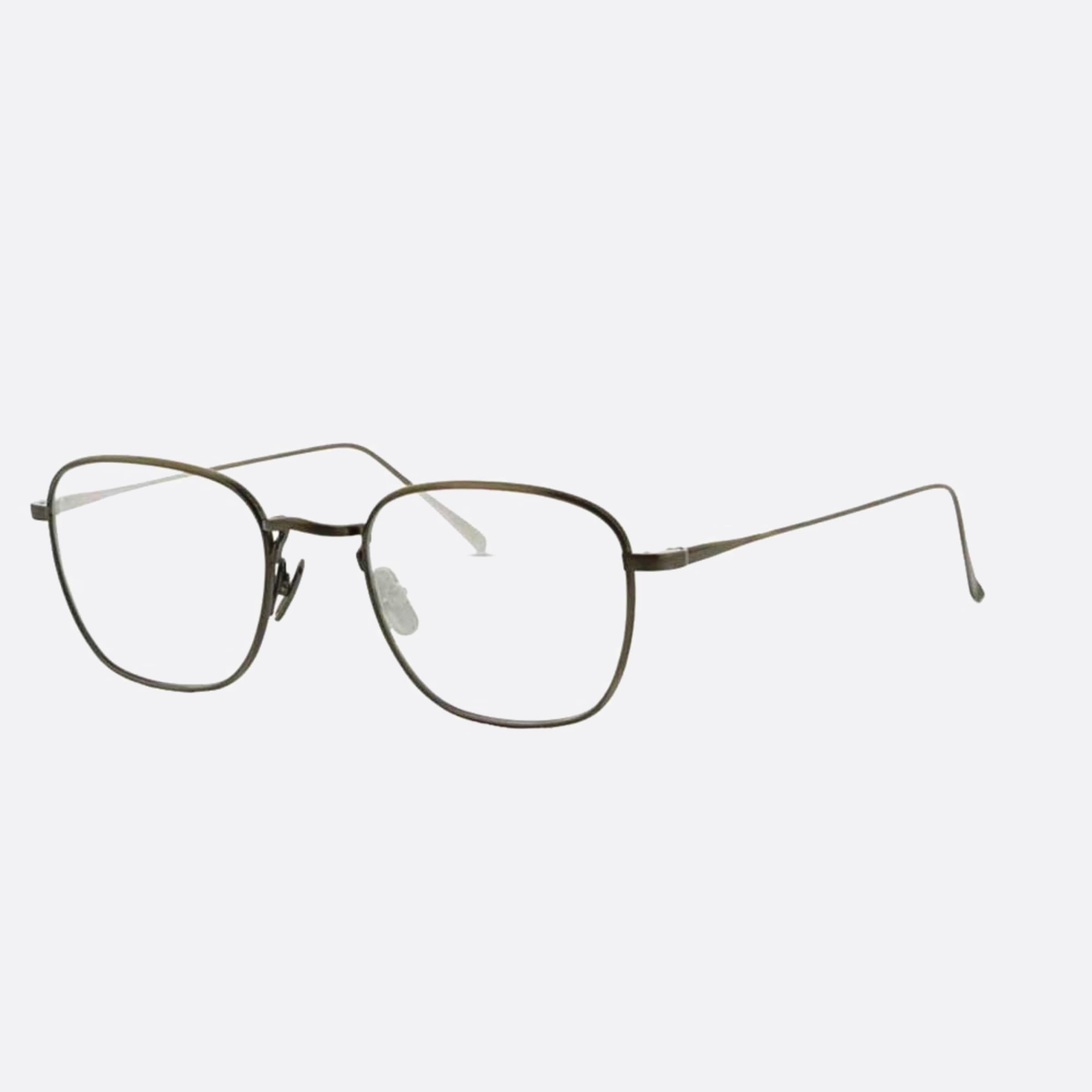 Lunor 48mm Silver Geometric Unisex Eyeglasses - Side View