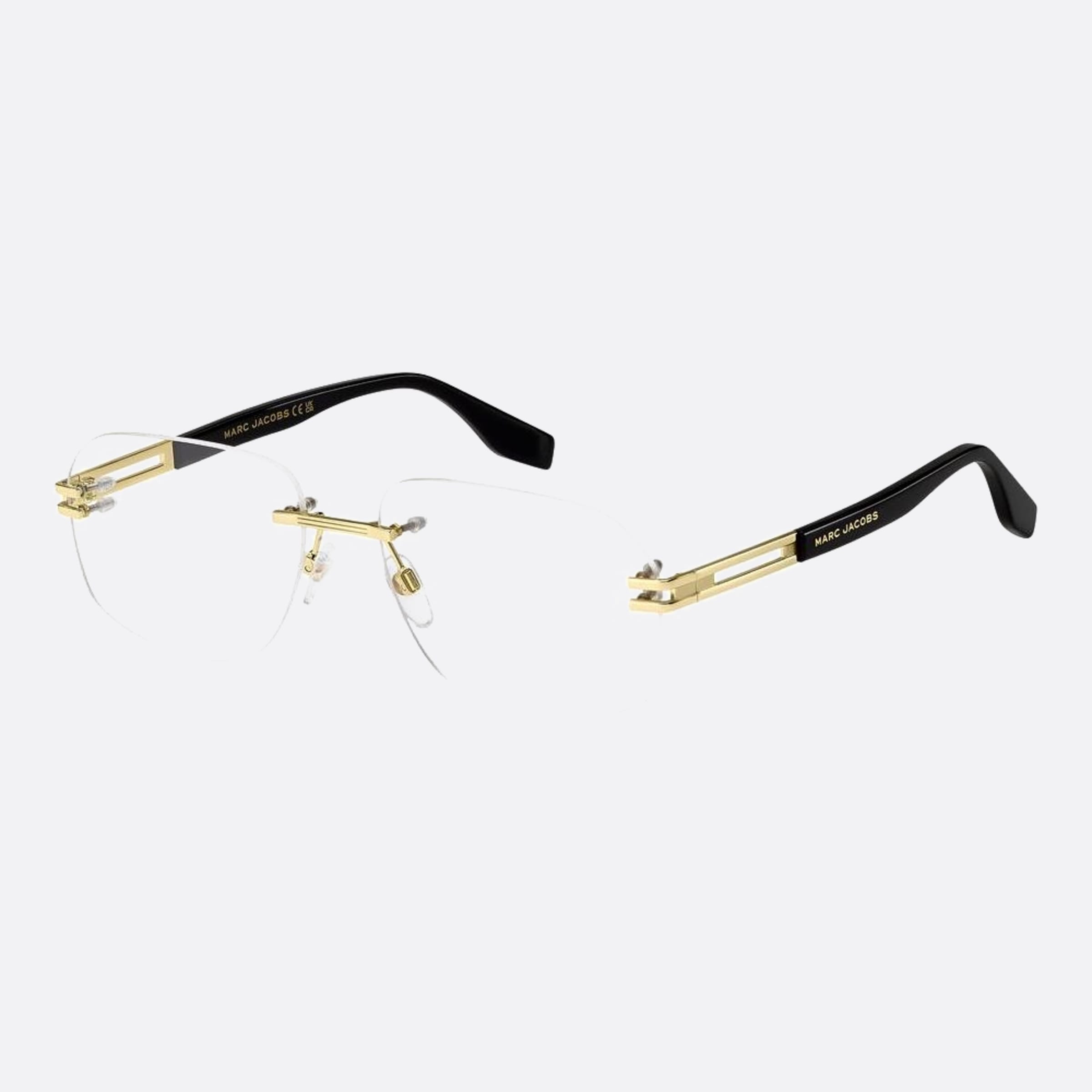 Marc 59mm Jacobs Marc Rhl Black Oval Men Eyeglasses - Side View