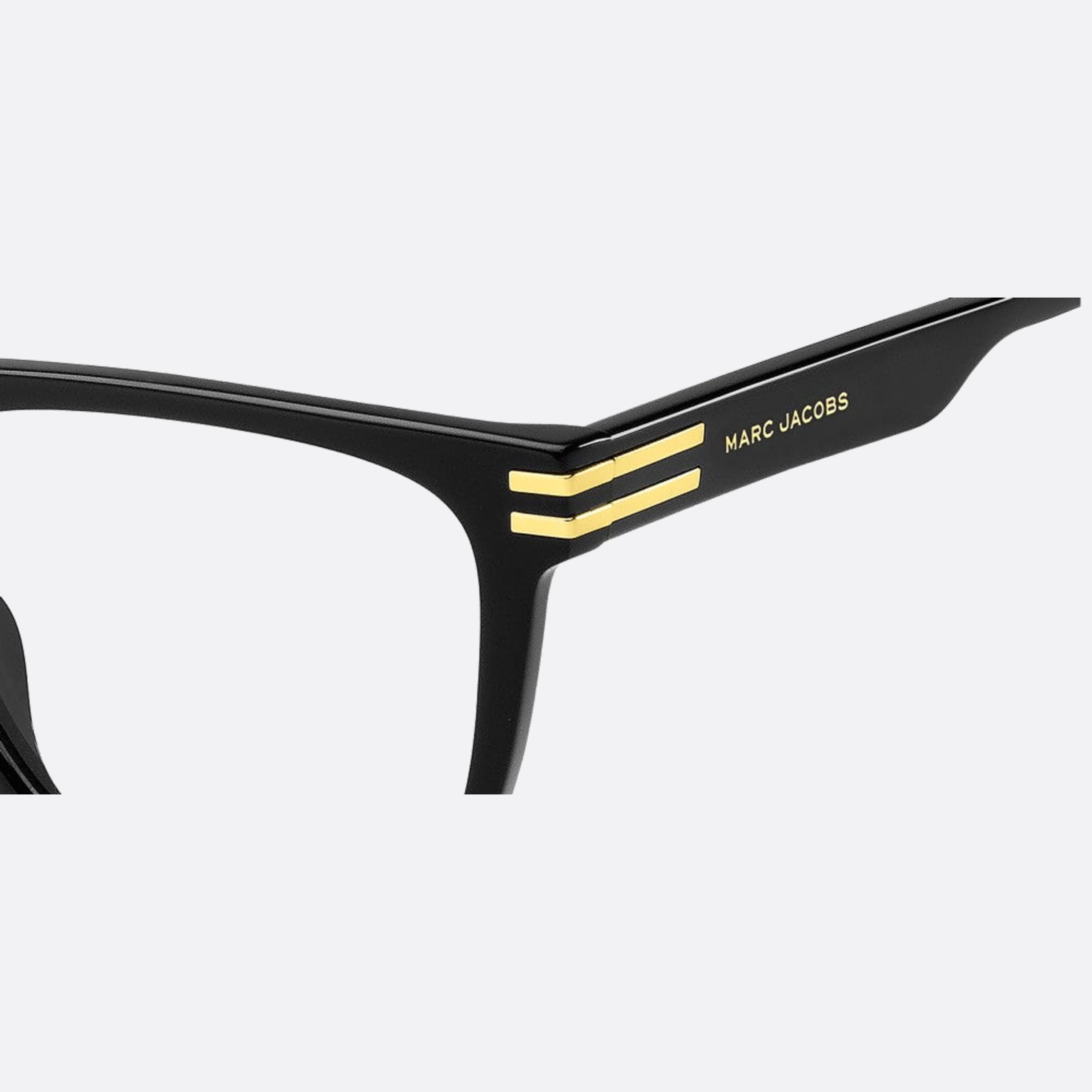 Marc 53mm Jacobs Marc Black Rectangle Men Eyeglasses - Detail View