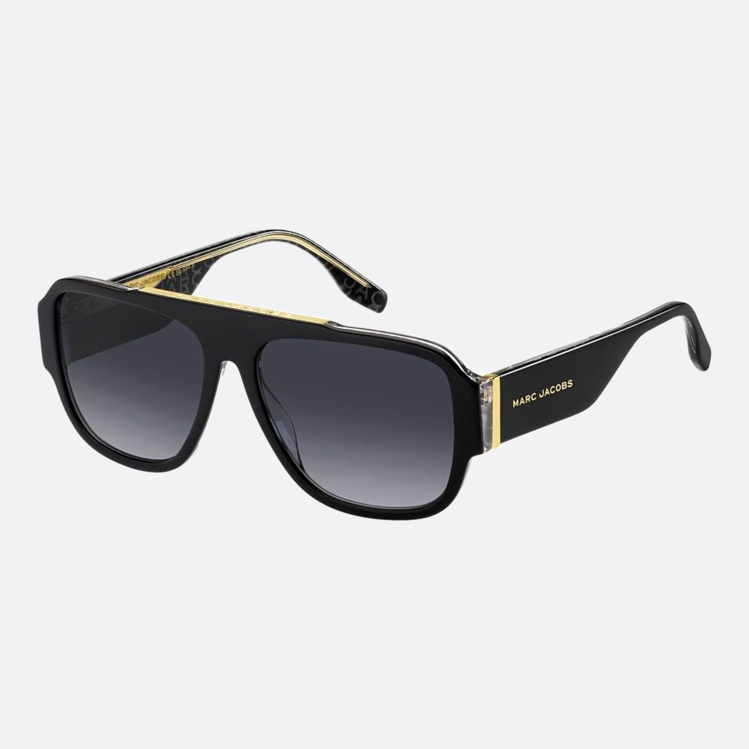 Marc 58mm Jacobs Marc 1ei Black Rectangle Men Sunglasses - Side View