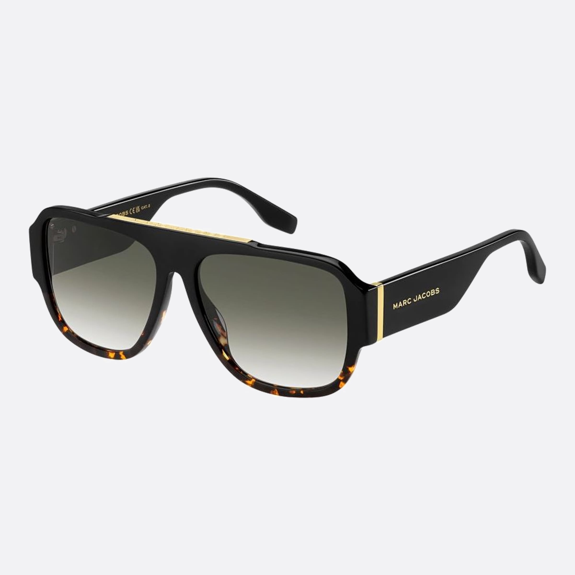 Marc 58mm Jacobs Marc Wr7 Black Rectangle Men Sunglasses - Side View