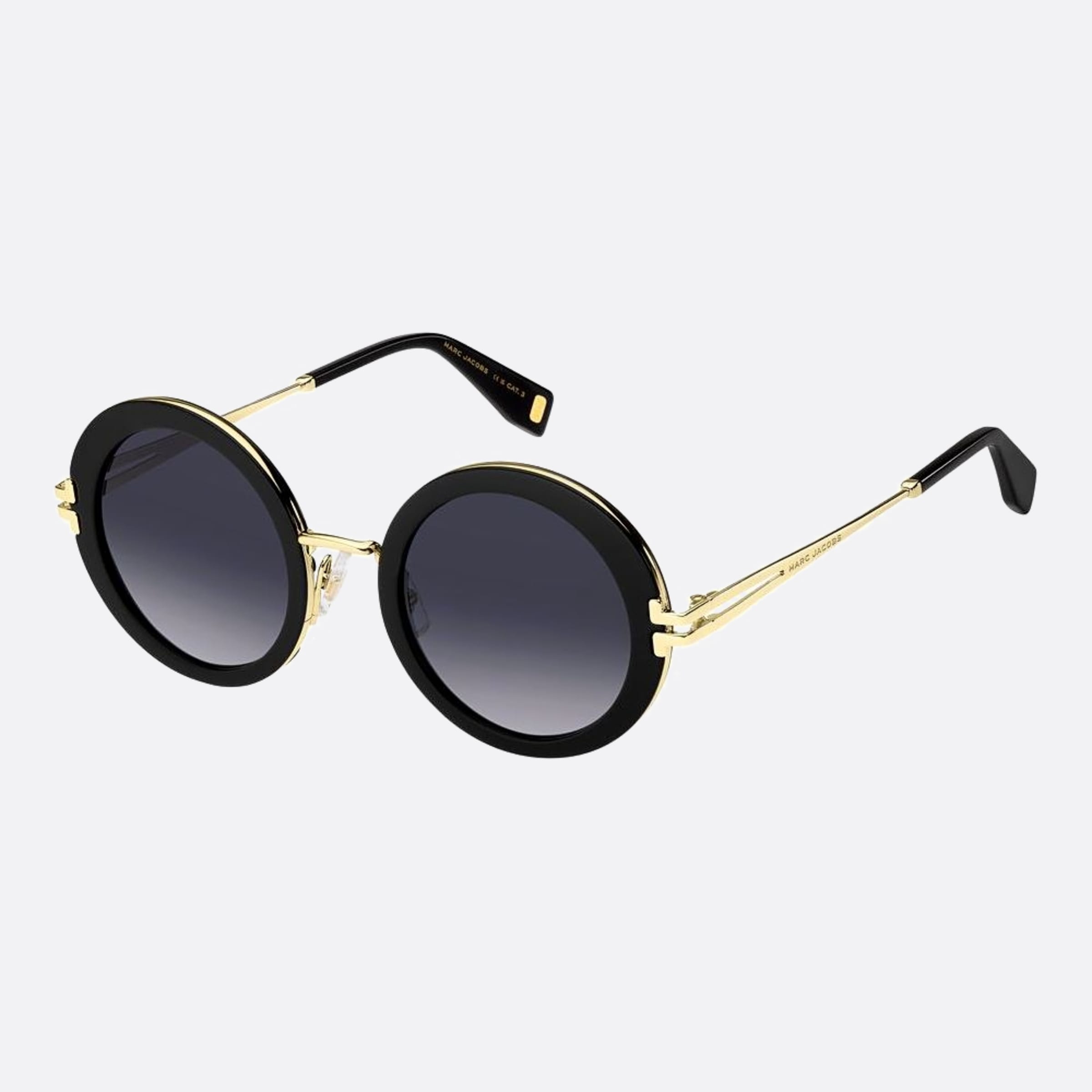 Marc 50mm Jacobs Black Round Women Sunglasses - Side View