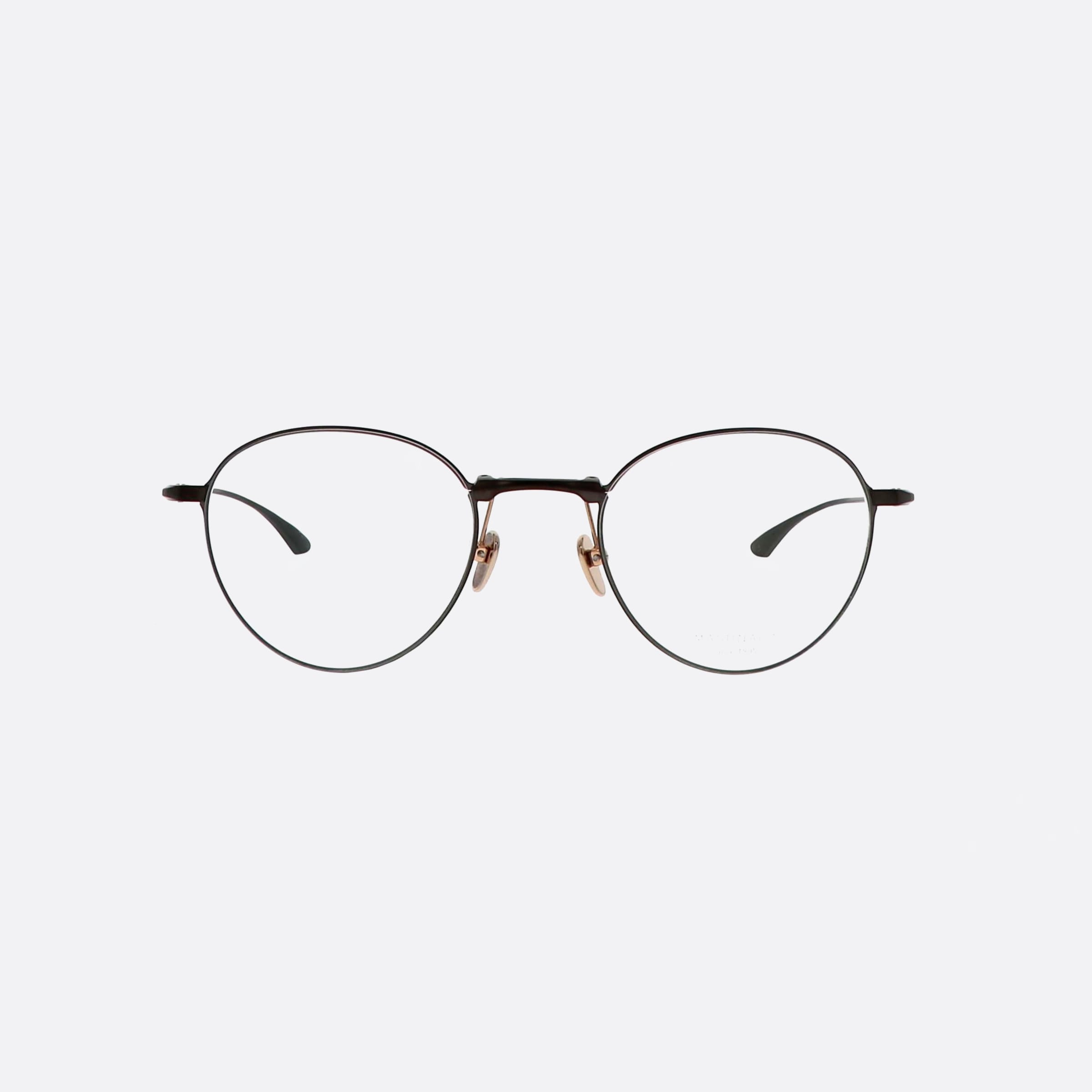 Masunaga 43mm Dateline Black Round Unisex Eyeglasses - Side View