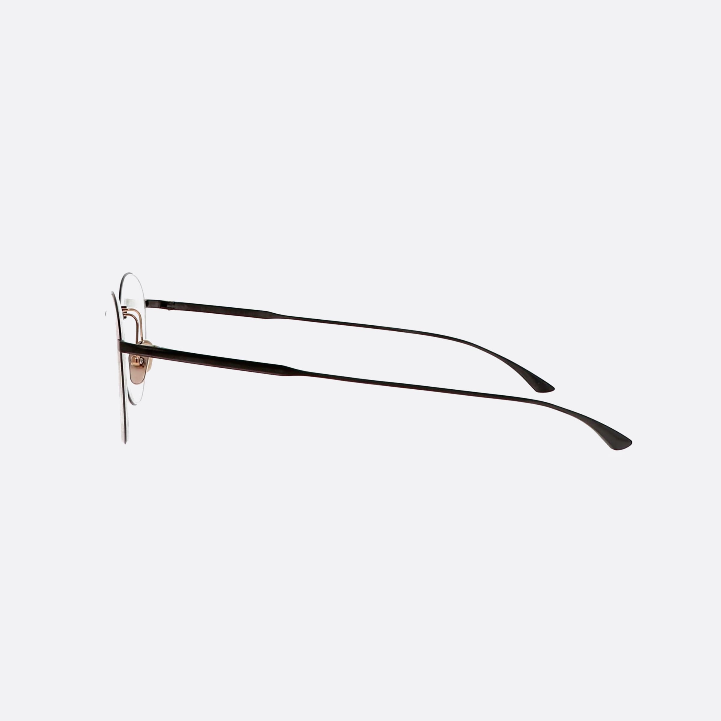 Masunaga 43mm Dateline Black Round Unisex Eyeglasses - Detail View