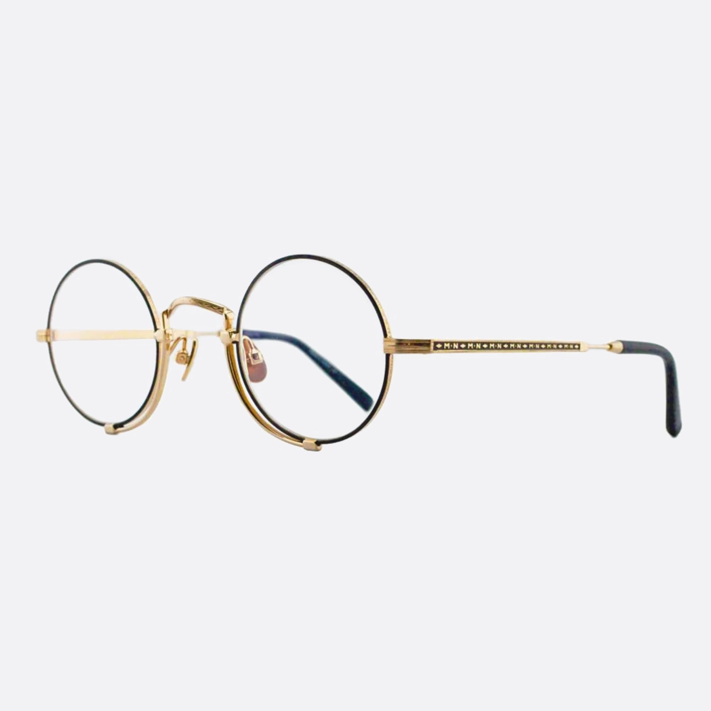 Matsuda 41mm 10103h Mbk Gold Round Unisex Eyeglasses - Side View