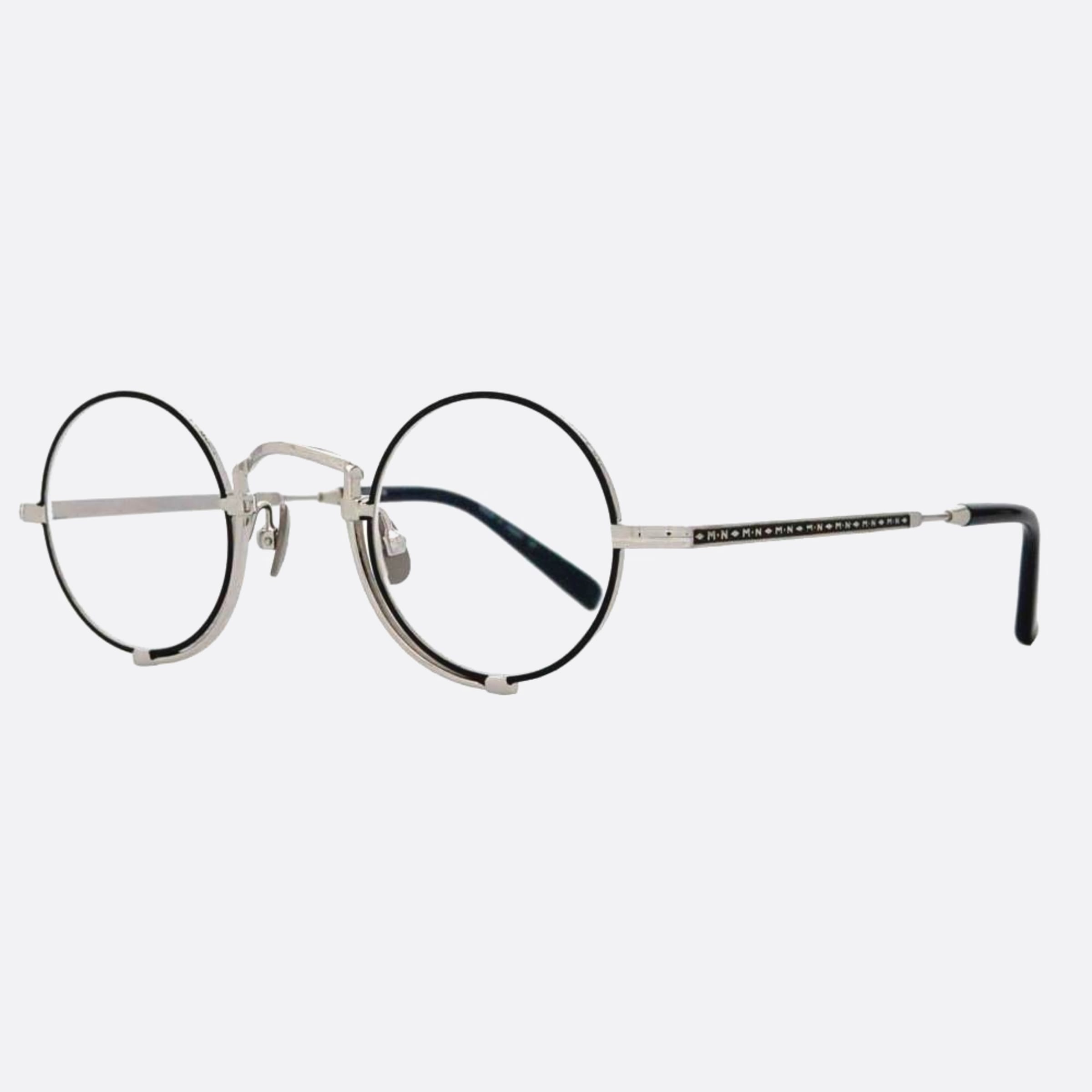 Matsuda 41mm 10103h Mbk Silver Round Unisex Eyeglasses - Side View