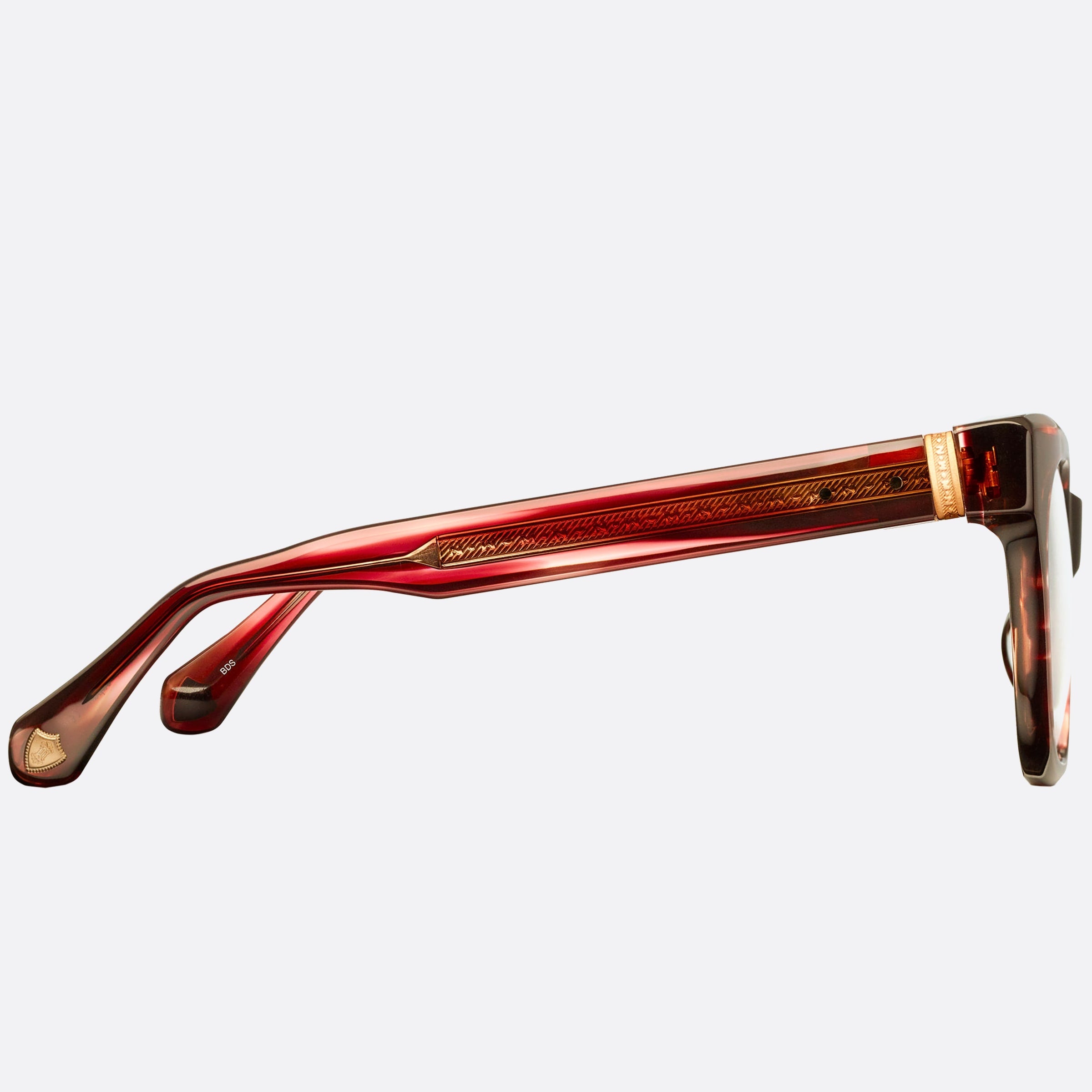 Matsuda 49mm M1022 Bds Red Squared Unisex Eyeglasses - Side View