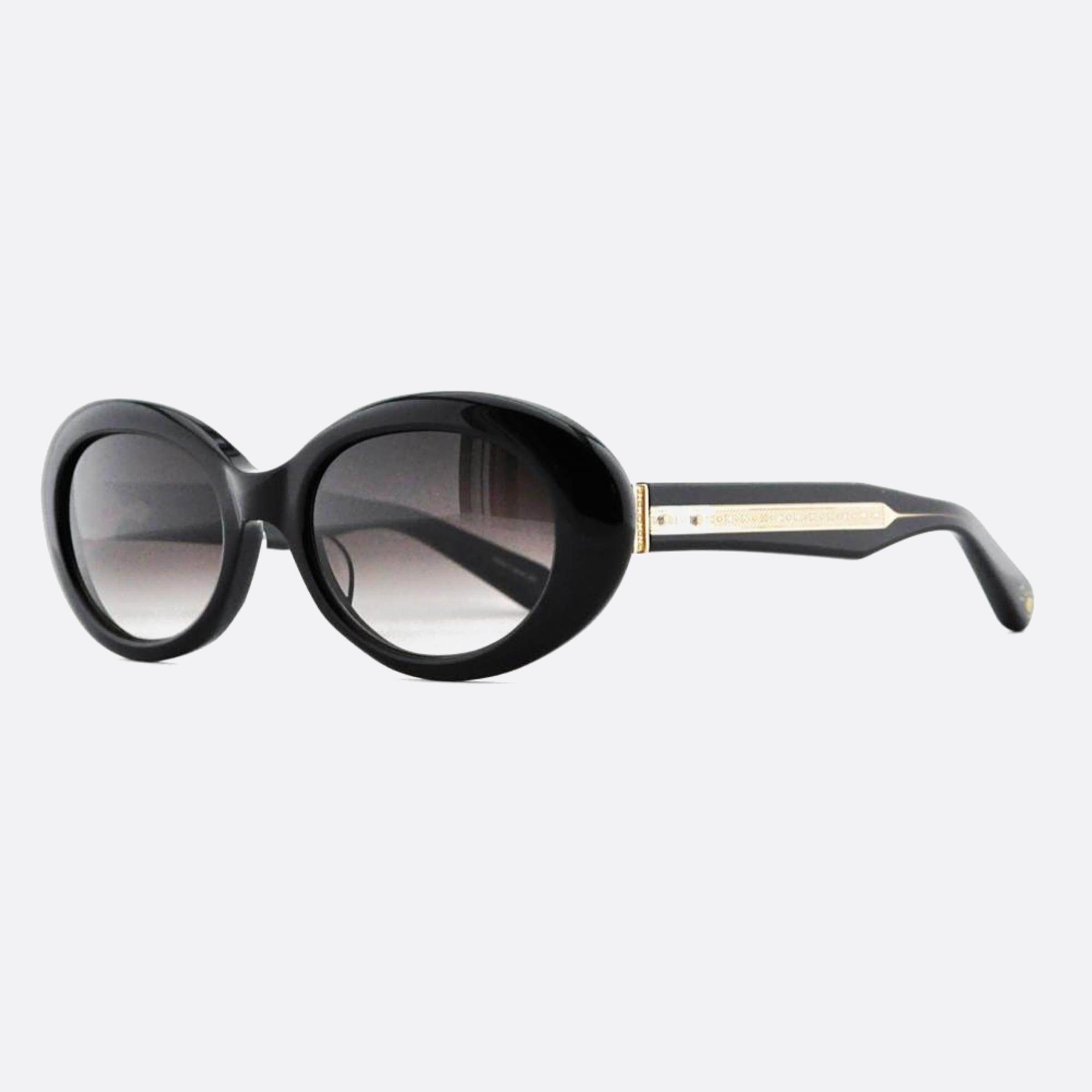Matsuda 53mm M1034 Blk Black Oval Women Sunglasses - Side View
