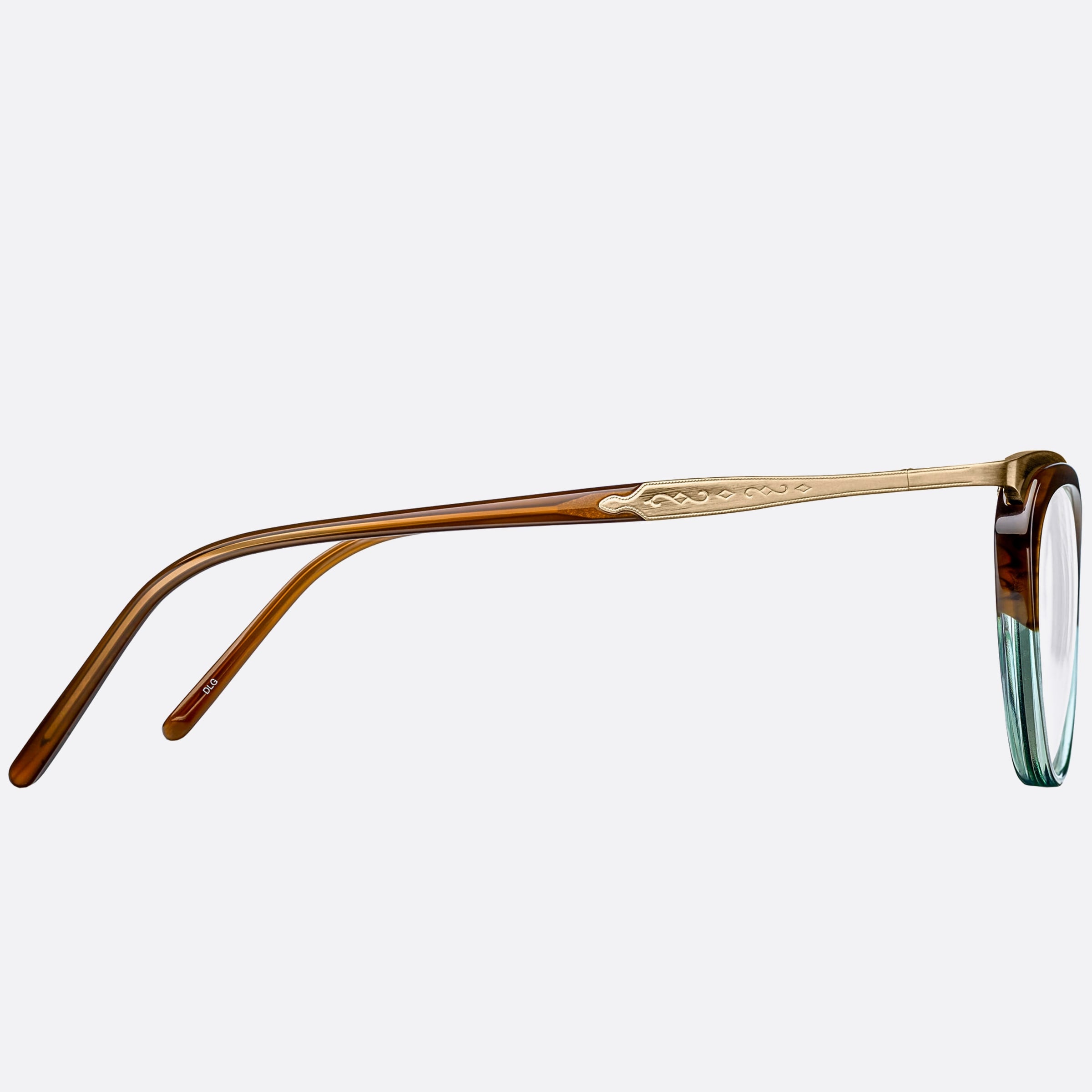Matsuda 51mm M2044 Dlg Green Cat Eye Unisex Eyeglasses - Side View
